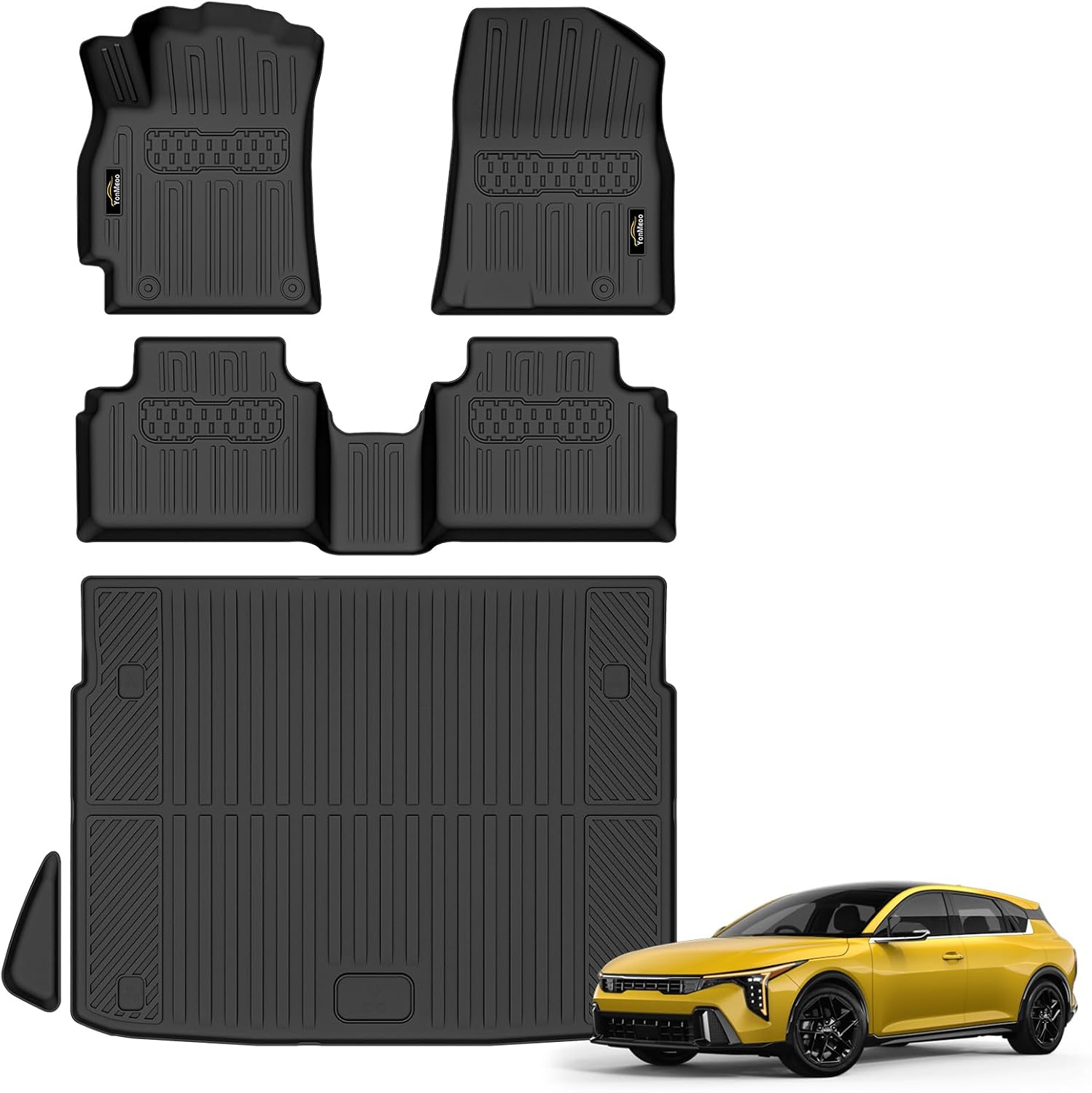 Floor Mats & Cargo Liner Custom Fit for Kia K4 Hatchback 2026 (Not for K4 Sedan) All Weather TPE Rubber Floor Liners Full Set Automotive Mat for K4 Hatchback Accessories