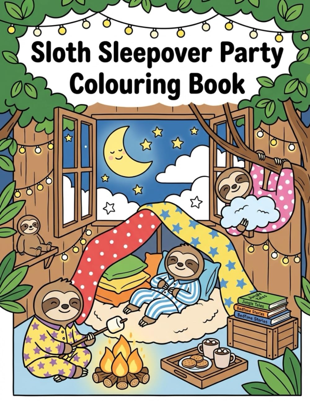 Sloth Sleepover Party: Colouring Book