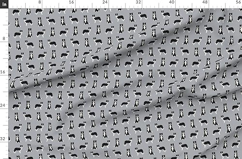Miniatura 7 de Spoonflower Tela  Border Collie Dog Breed Pet Lovers Grey Dogs Collies Impreso en Petal Signature Tela de algodón Fat Quarter  Coser acolchado Ropa
