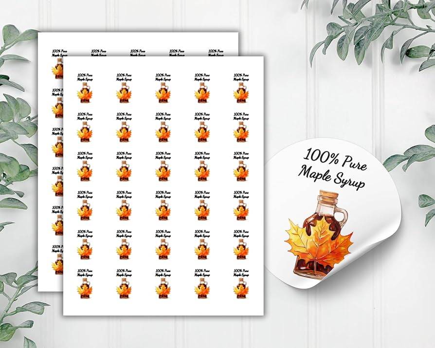Amazon.com: maple syrup jar labels that read amazon-com-maple-syrup-jar-labels-that-read-100-pure-maple-syrup-with-a-maple-leaf-2-inch-40-labels-home-kitchen