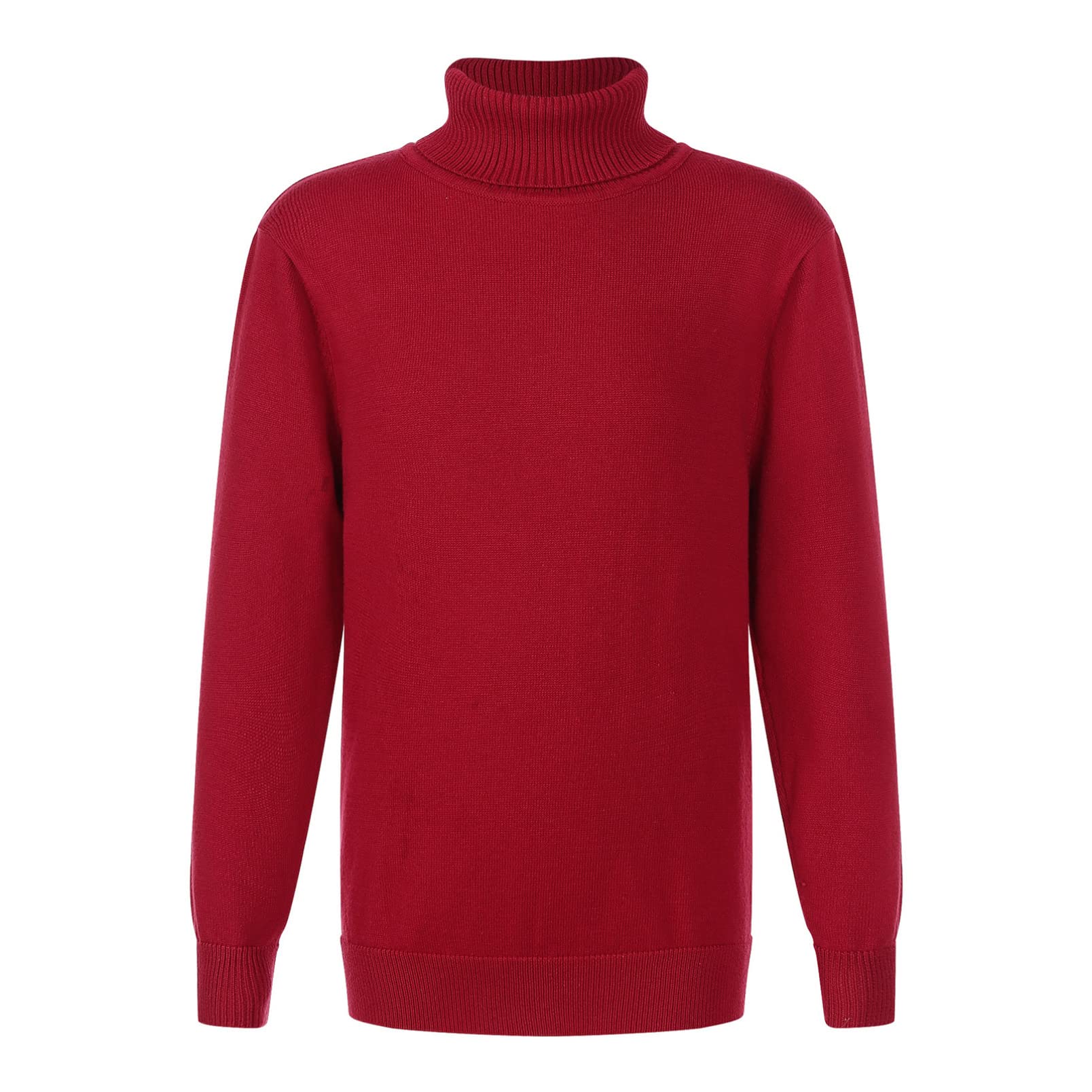 dPois Jersey de Punto de Algodón con Cuello Alto Niños Niñas Uniforme Prendas de Punto Suéter de Manga Larga Sudadera Casual Otoño Invierno Niño Unisex