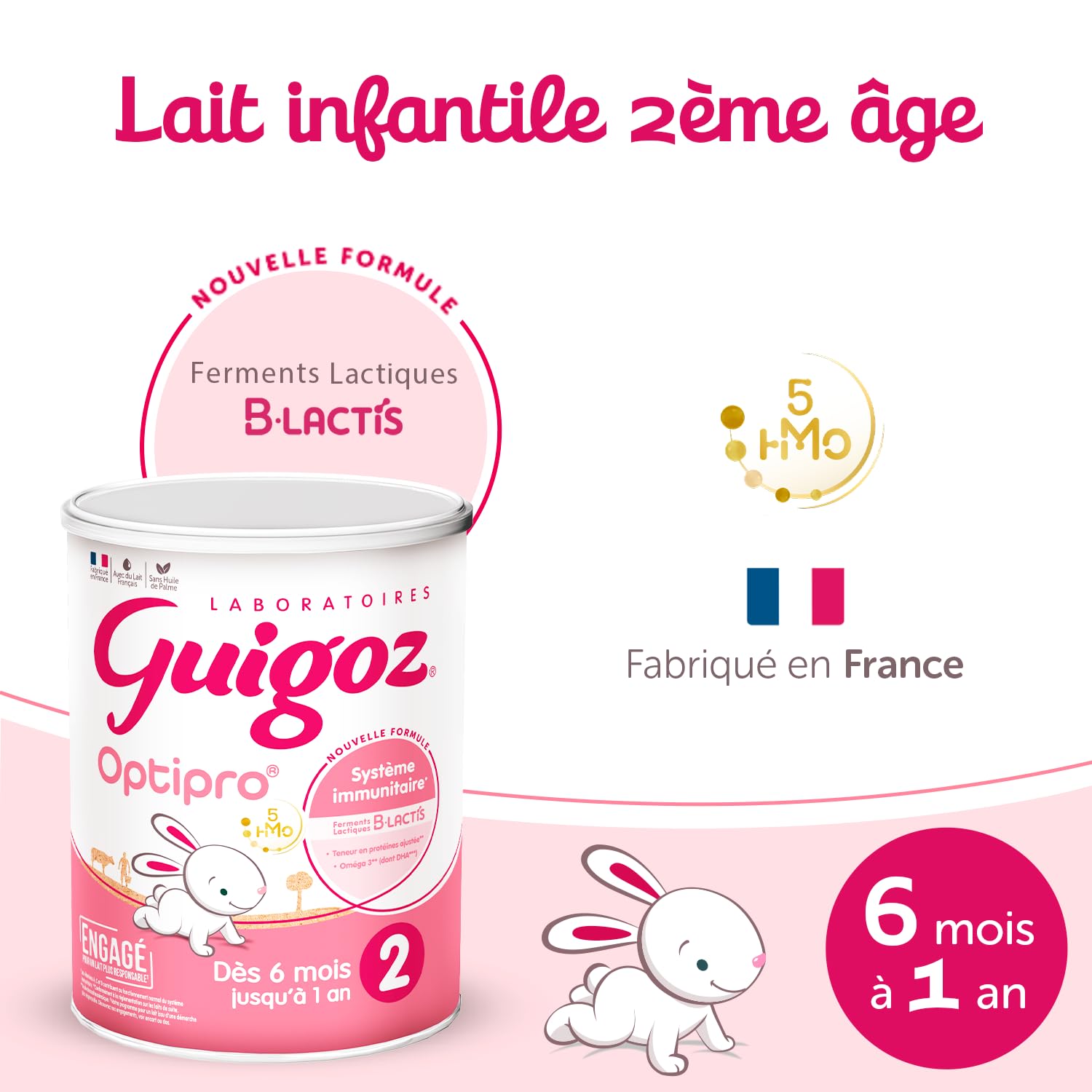 GUIGOZ OPTIPRO 2 Lait en poudre 2ème - de 6 à 12 mois - 830g - Lot de 3