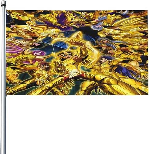 Anime Saint Seiya Gold Saint Banner Garden Flags House Flags Outdoor Indoor Decor Party 3x5 Ft disponible en Yaxa Peru