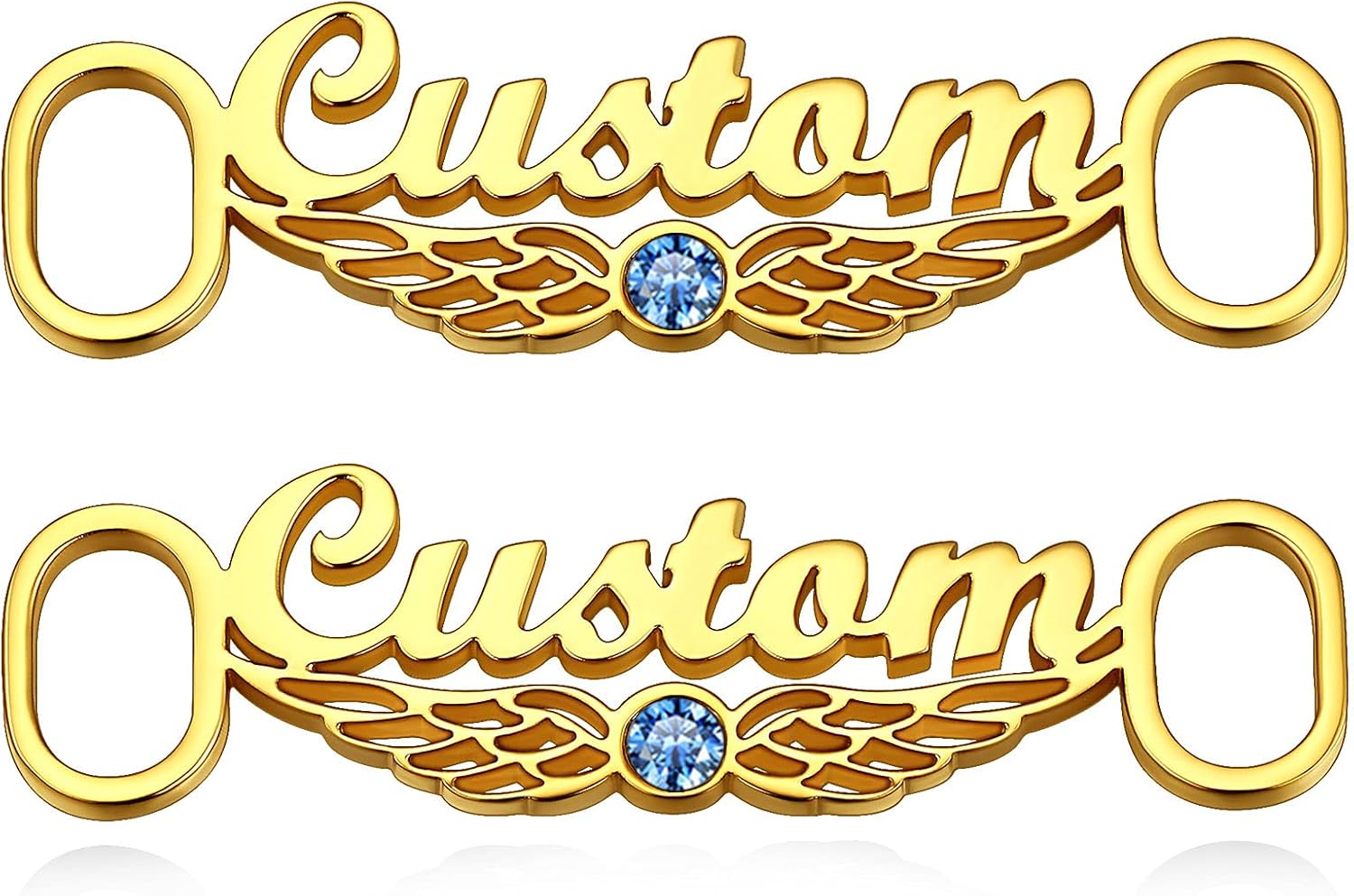 Custom4U Custom Name Shoe Lace Charm Tag for Sneakers 2Pcs