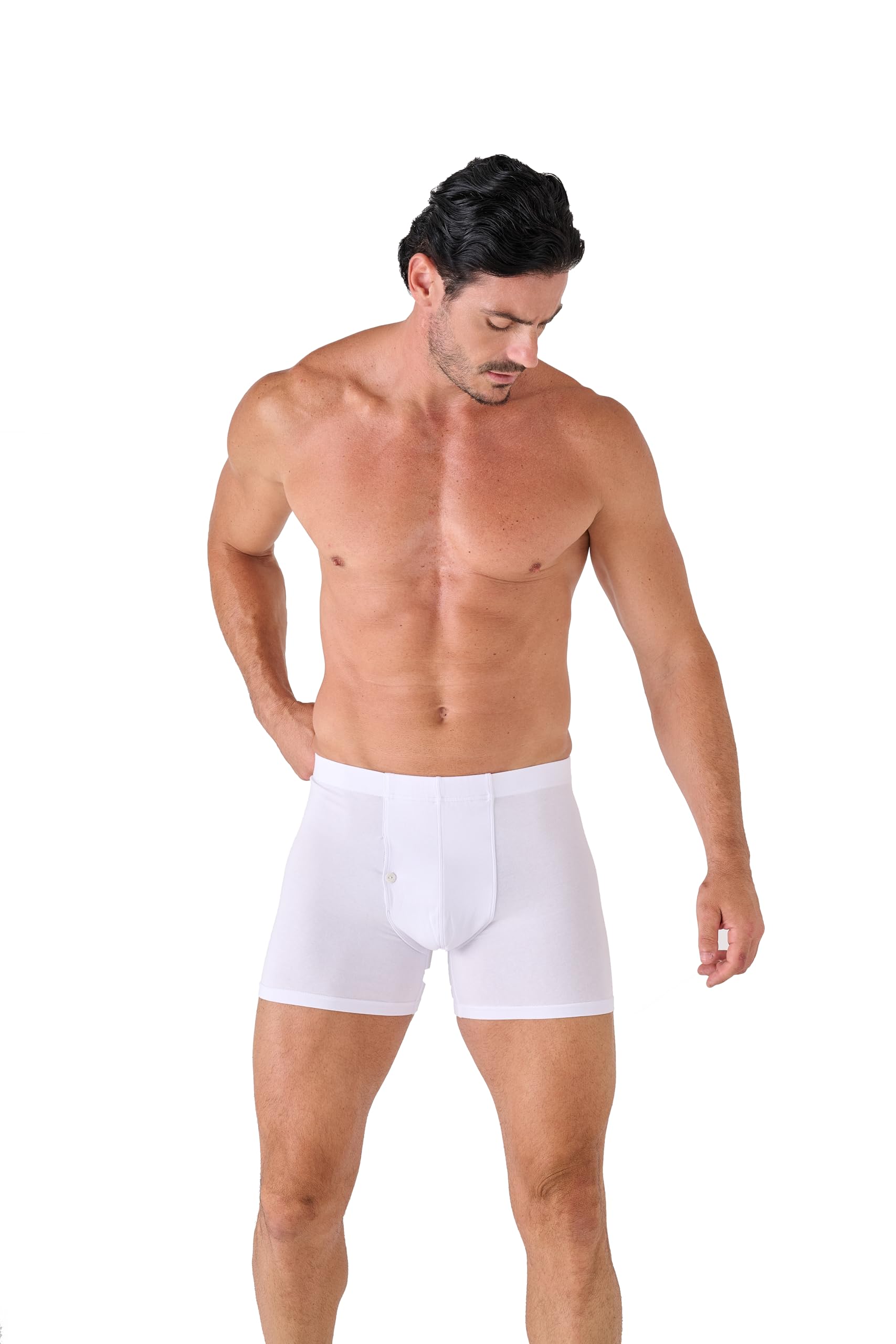 Navigare Boxer Uomo 576 – Pack da 6 – Cotone Bielastico – Apertura Frontale con Bottoncino – Bianco/Assortiti Mutande da Uomo Uomo (Pacco da 6)