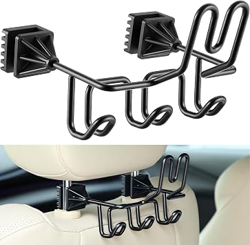 Hard Hat Holder for Truck Car Helmet Organizer, Triple Hooks, Black, 1 Pcs