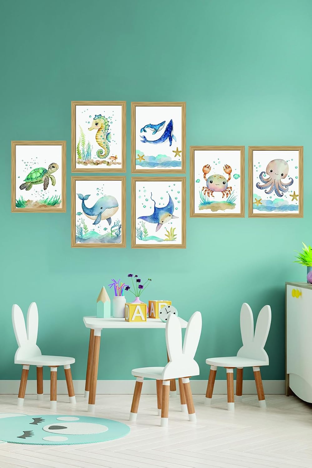 Artavessa 7 Parça Çerçeve Görünümlü Mdf Tablo Seti