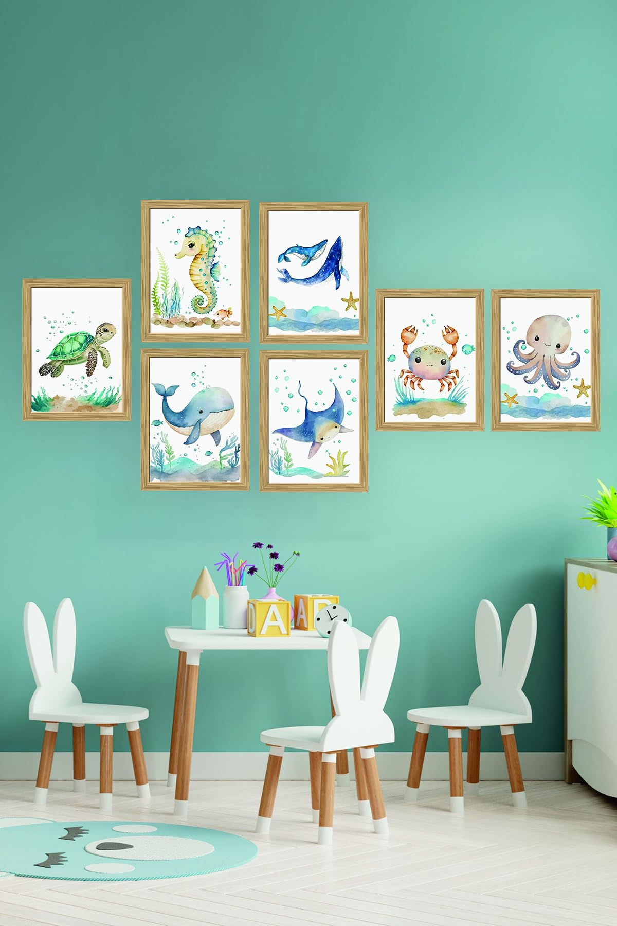 Artavessa 7 Parça Çerçeve Görünümlü Mdf Tablo Seti