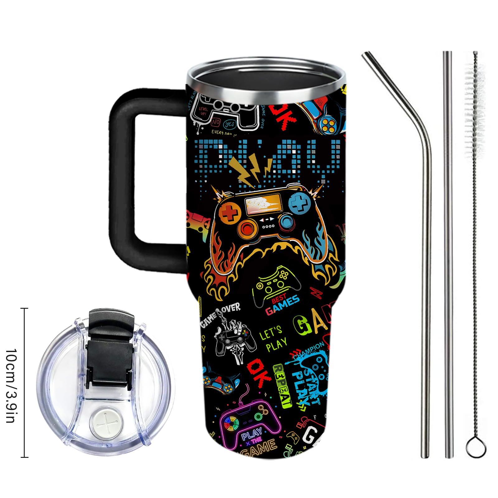 Tazza da gioco da 1,18 l, con manico, regalo per bambini, ragazzi, figli, adulti, tazze da gioco, regalo per giocatori, festa di compleanno, Natale, decorazione natalizia