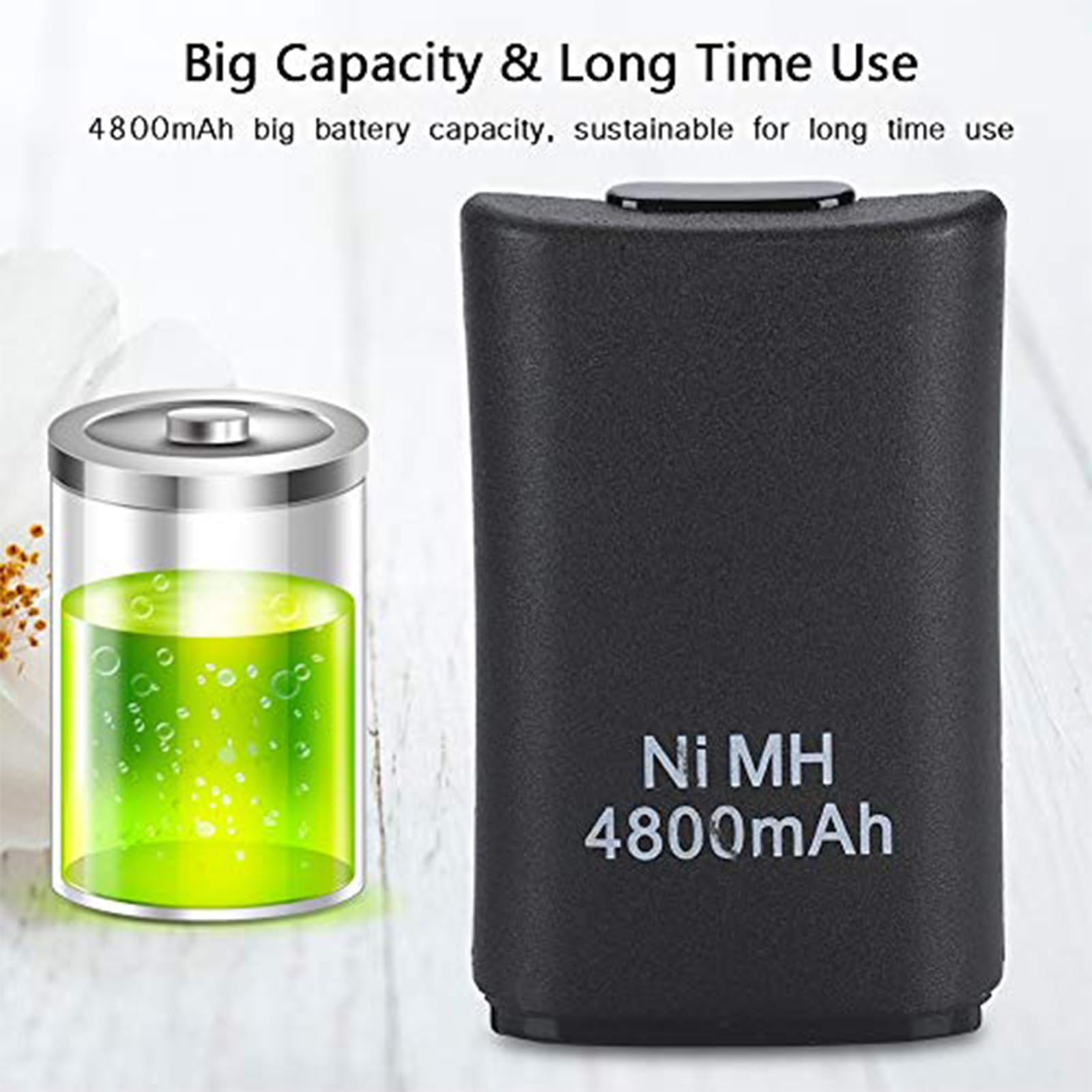 360 Pacchetto Batteria del Controller Per XBOX Batteria Ricaricabile Pacchetto Batteria 4800mAh Ricambio con 1,5 metri Cavo di Ricarica USB e Base di Ricarica