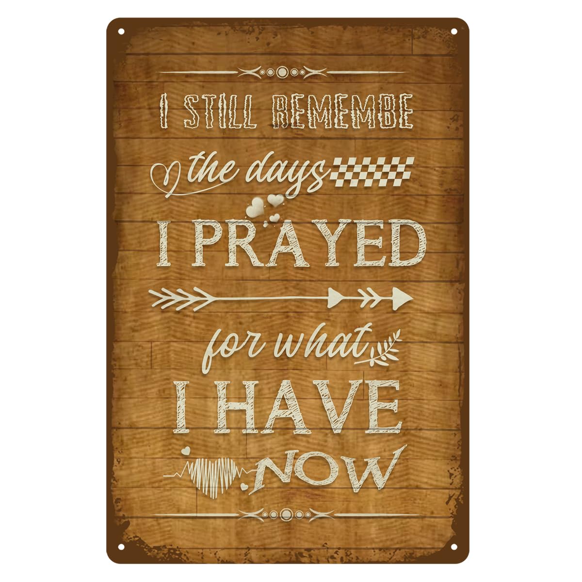 I Still Remember the Days I Prayed - Modern Farmhouse Decor for the Home Tin Decorations for Living Room - House Prayer Sign Religious Plaque Christian Gifts for Women 8 X 12 Inch