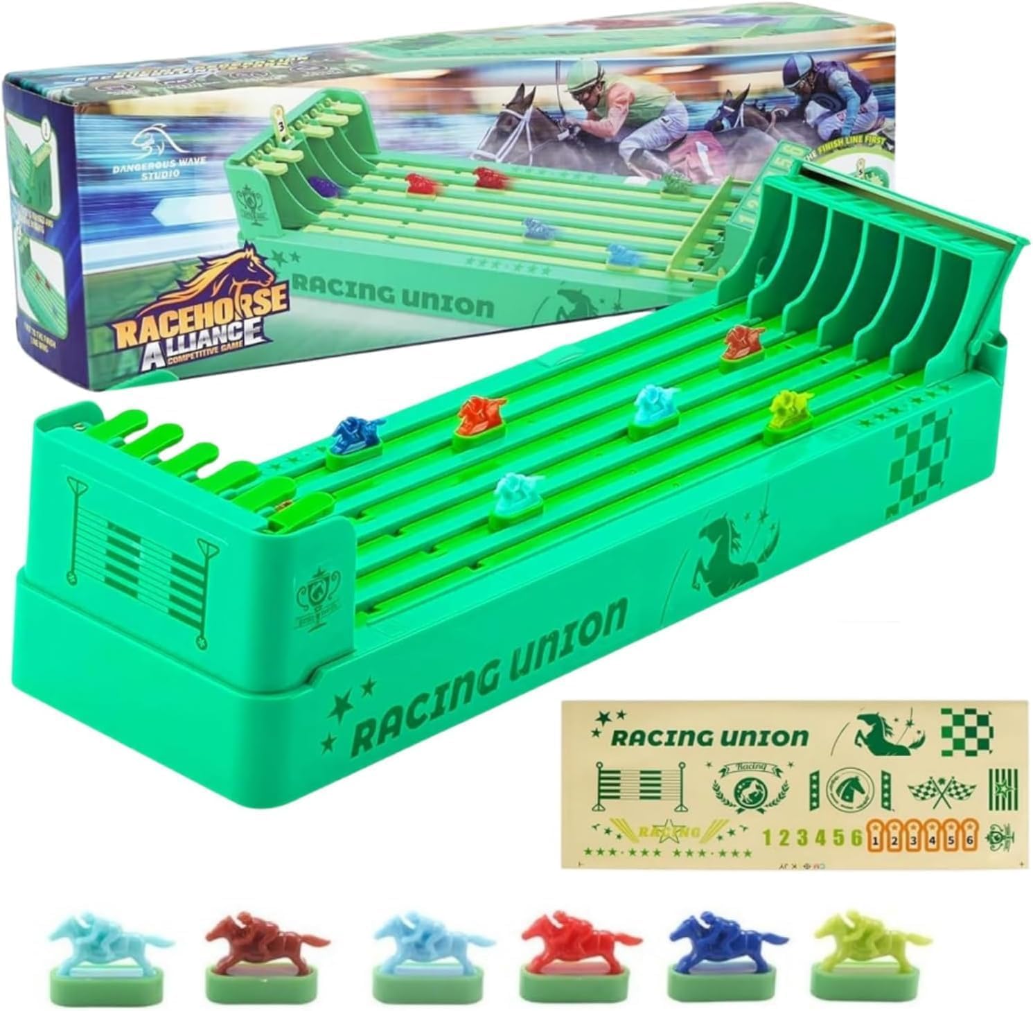 Horse Racing Board Game - 6 Horses Table Top Fun Race Master for Multiplayers, Electric Interactive Mat Gift for Kids and Family