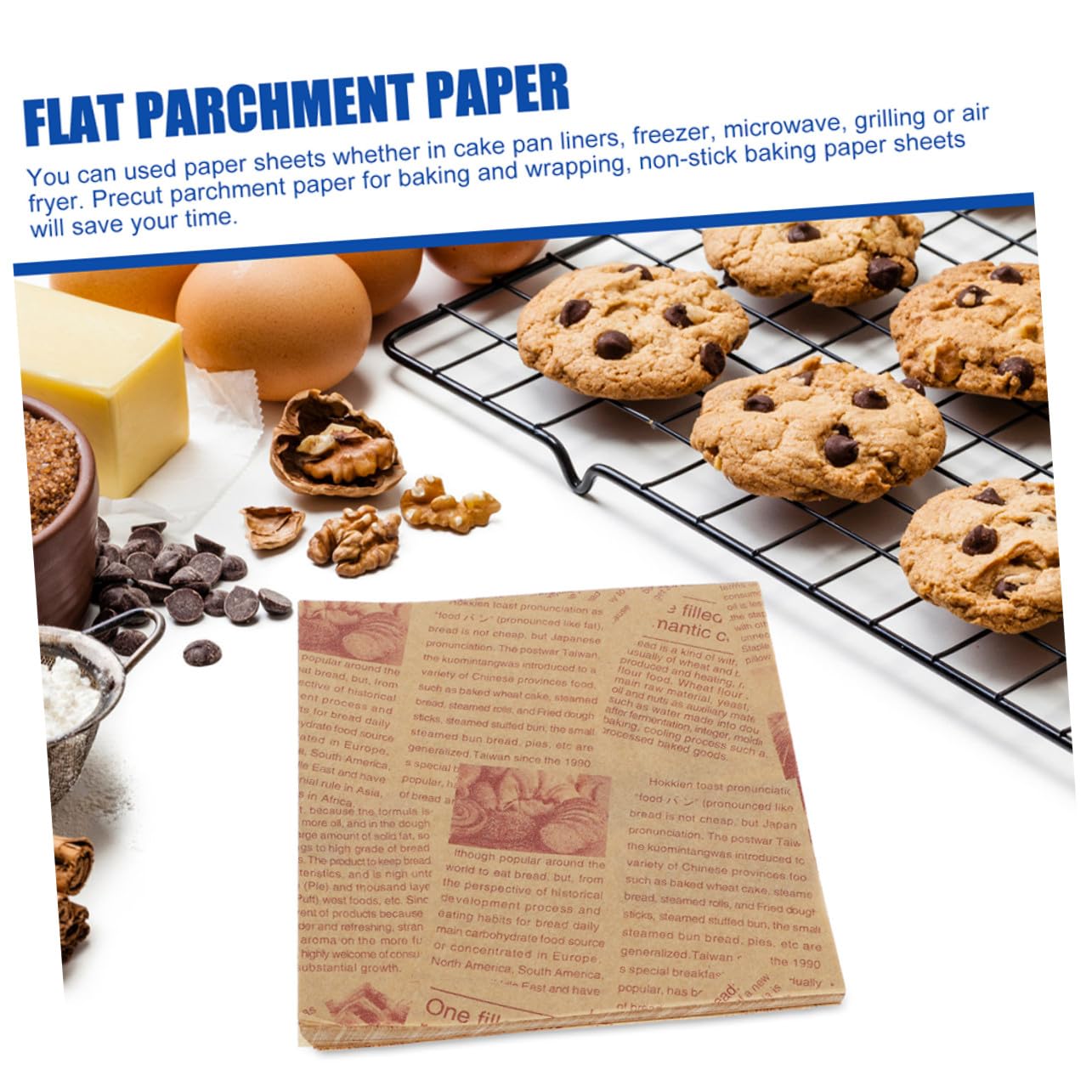 Papier Sulfurisé Cuisson 25x25 Cm, Feuilles Antiadhésives Résistantes à La Graisse, Qualité Alimentaire, 200 Pièces, Adapté Four Micro-ondes Réfrigérateur, Emballage Alimentaire Et Pâtisserie