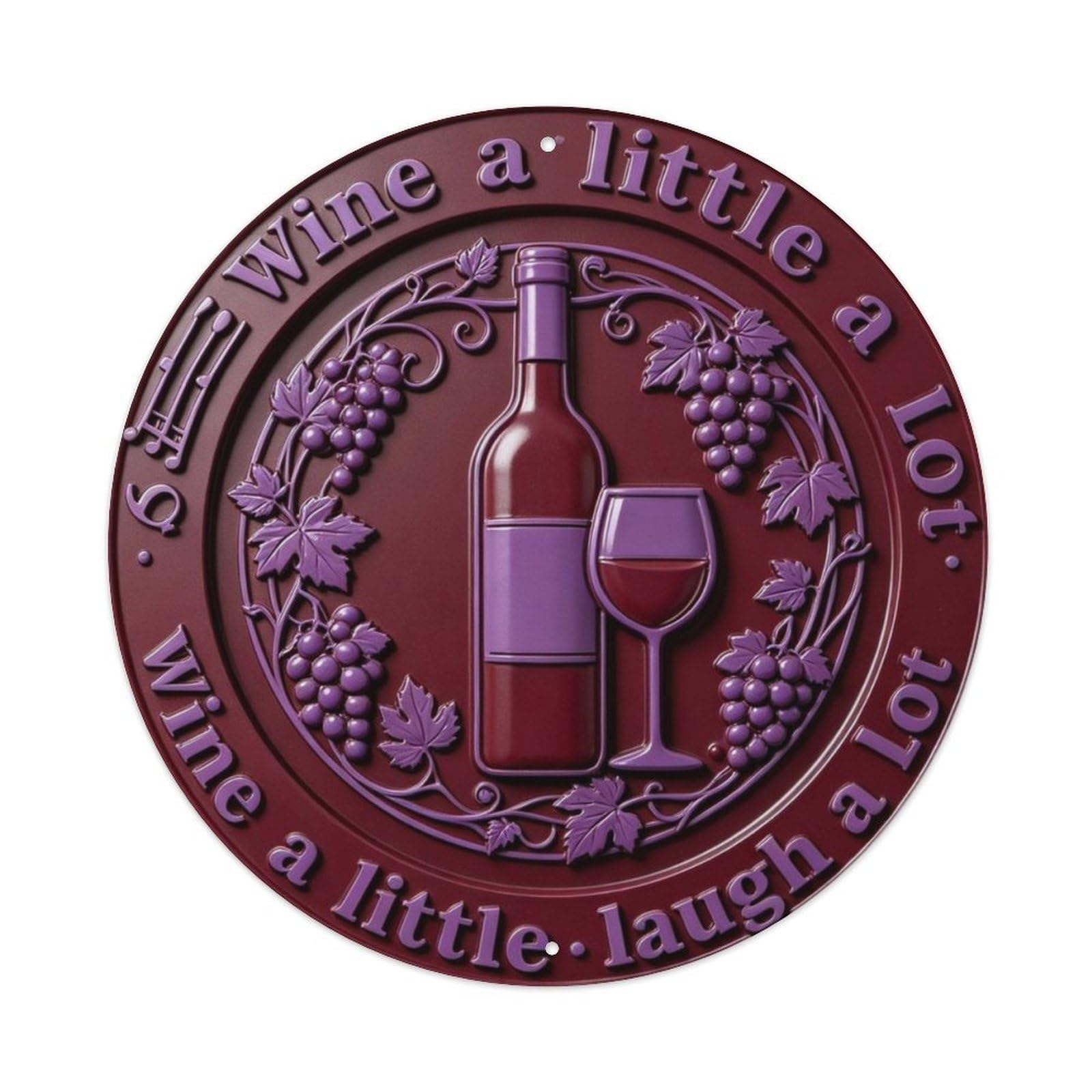 Wine A Little Laugh A Lot Metal Tin Sign Plaque