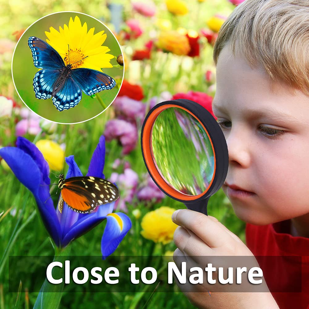 Loupes Pour Enfants 10x Grossissement - Lot De 2 Avec Poignées Antidérapantes - Parfait Pour Observer Insectes Et Livres