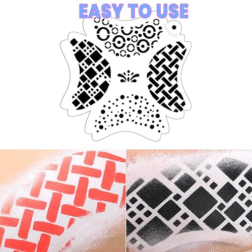 Vista 11 de Depvision - Plantillas de pintura facial reutilizables para pintura de rostro, cuerpo, pintura artística, fiesta de Halloween, plantillas de Animal