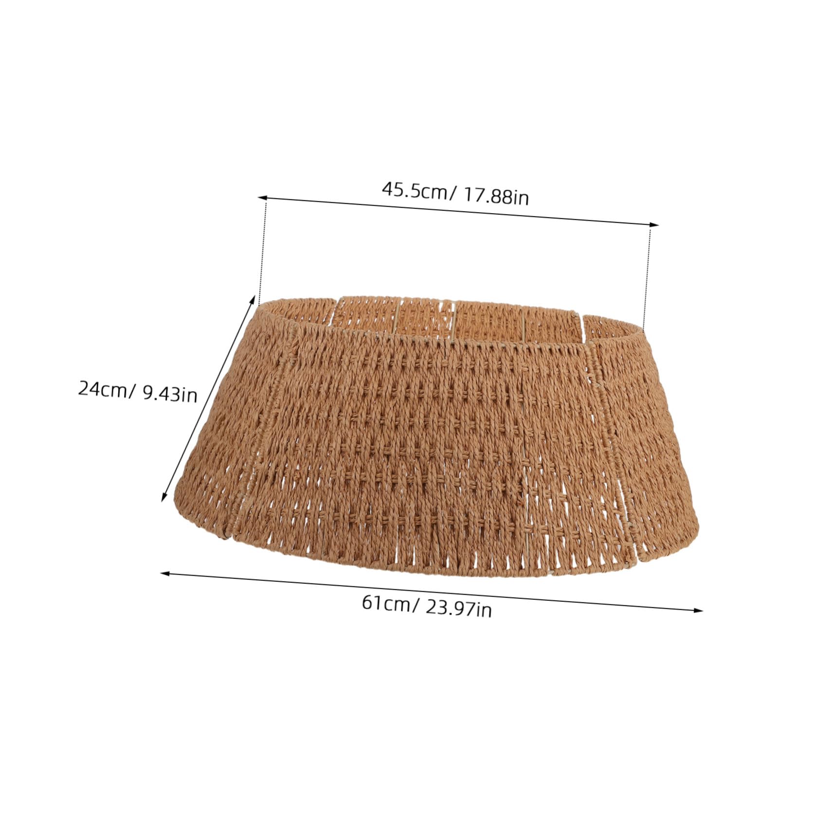 Collar Base Árbol Navidad Desmontable Falda Rústica Cuerda Papel Soporte Cesta para Árbol Artificial Decoración Navideña Farmhouse
