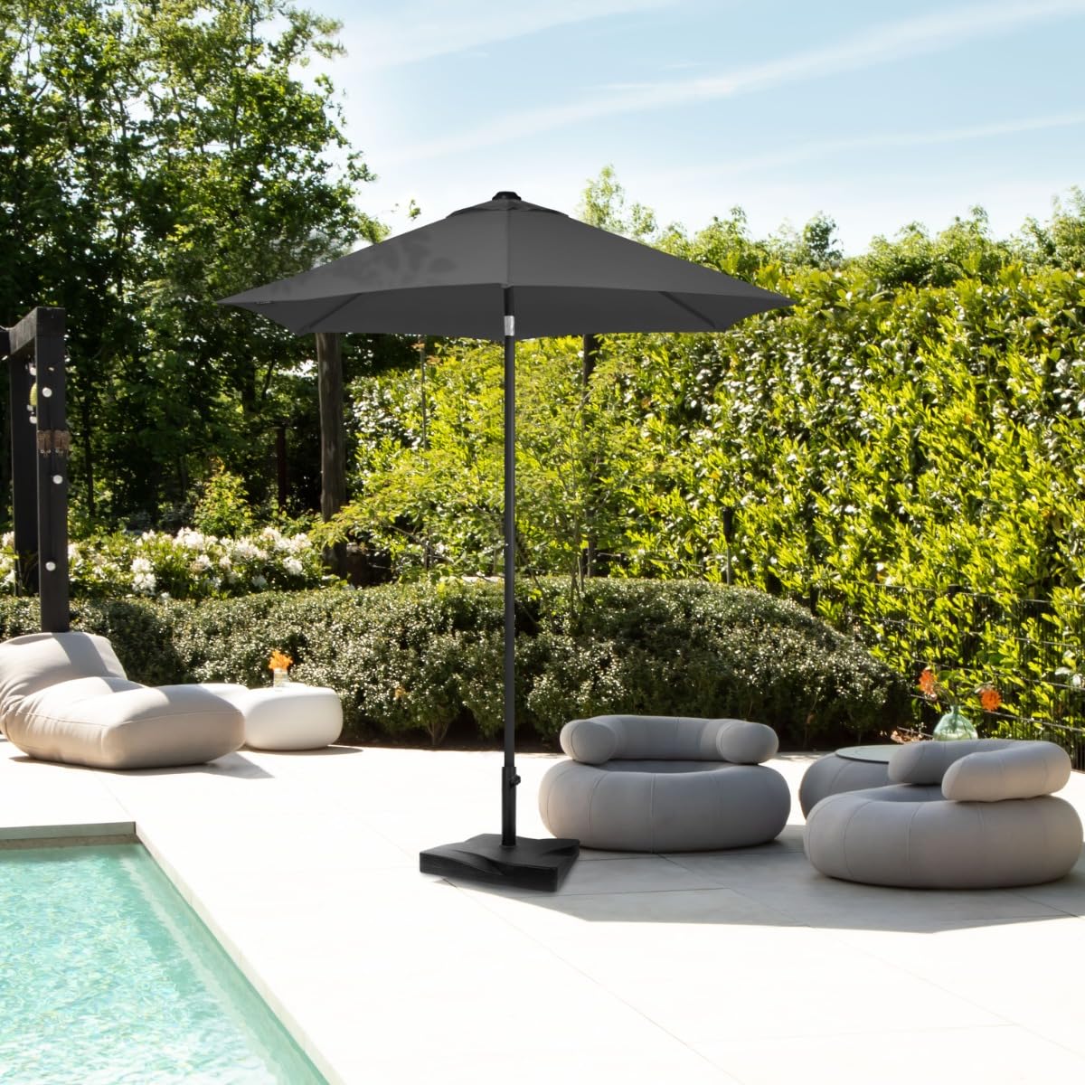 VONROC Parasol Torbole Ø200cm - Premium - Parasol Petit & Rond - Installation Facile Appuyer pour Ouvrir - Protection UPF 50+ - Housse Incluse - Idéal pour Plage, Terrasse, Jardin