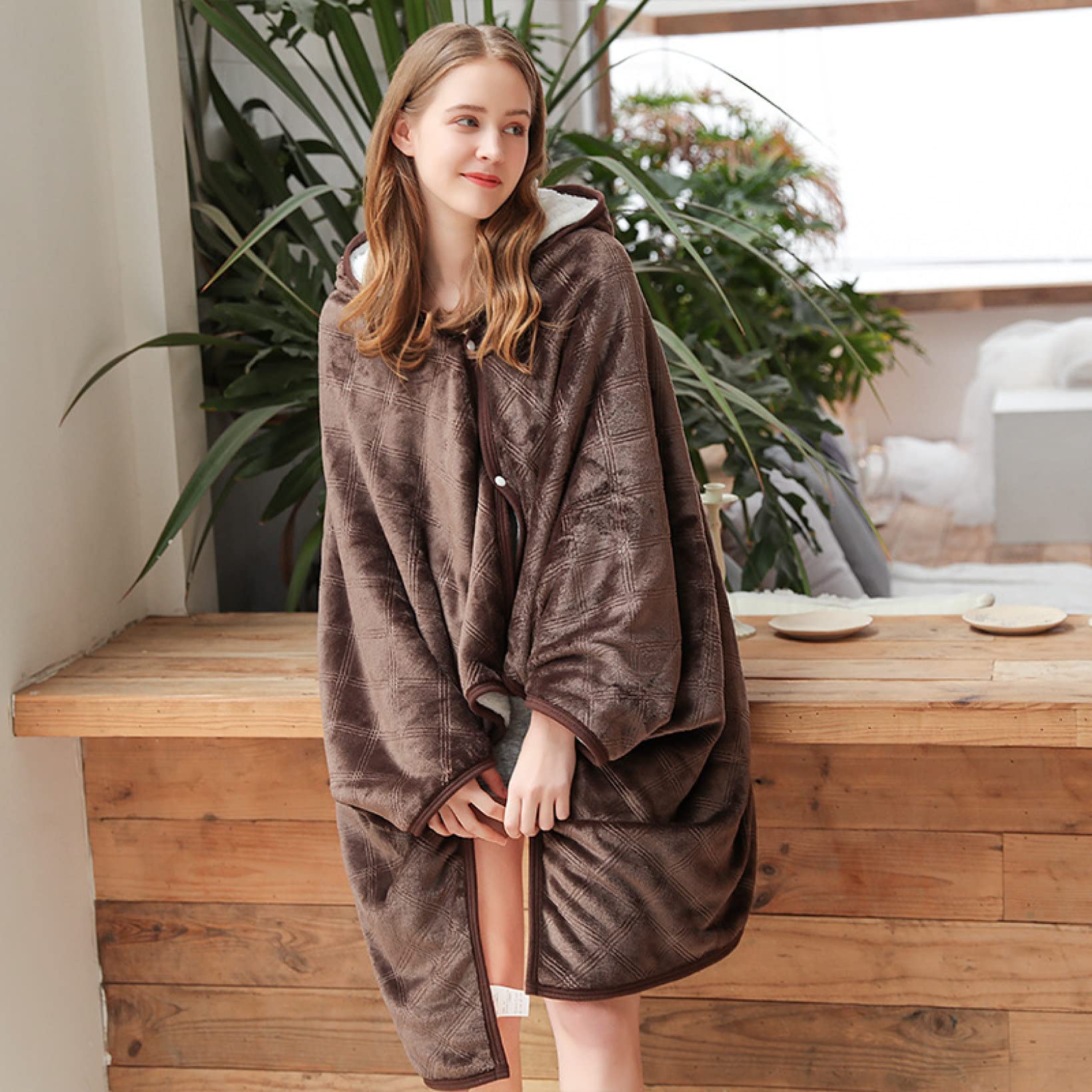 Amazon｜SCTX 着る毛布 ポンチョ 肩掛け 着るブランケット 部屋