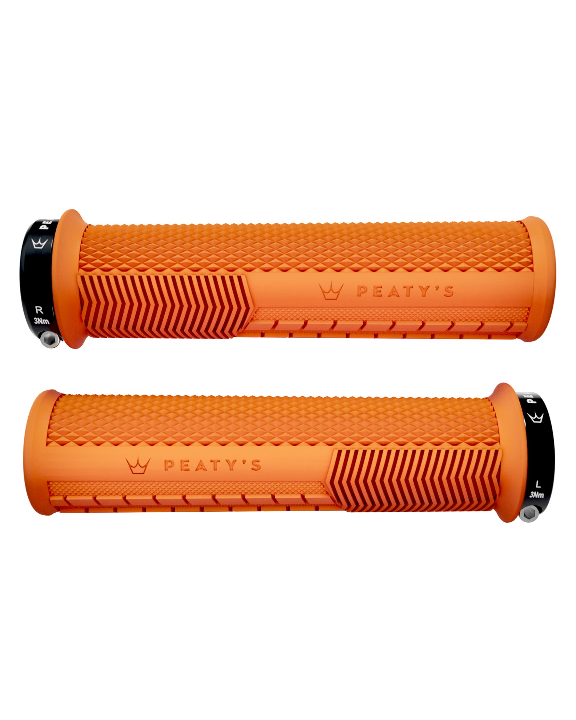 Peaty's Monarch Knurl Handlebar Grips Mango Thin - Single