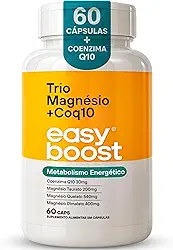 Trio Magnésio Dimalato Quelato Taurato Coenzima Q10 Easy Boost 60 Caps