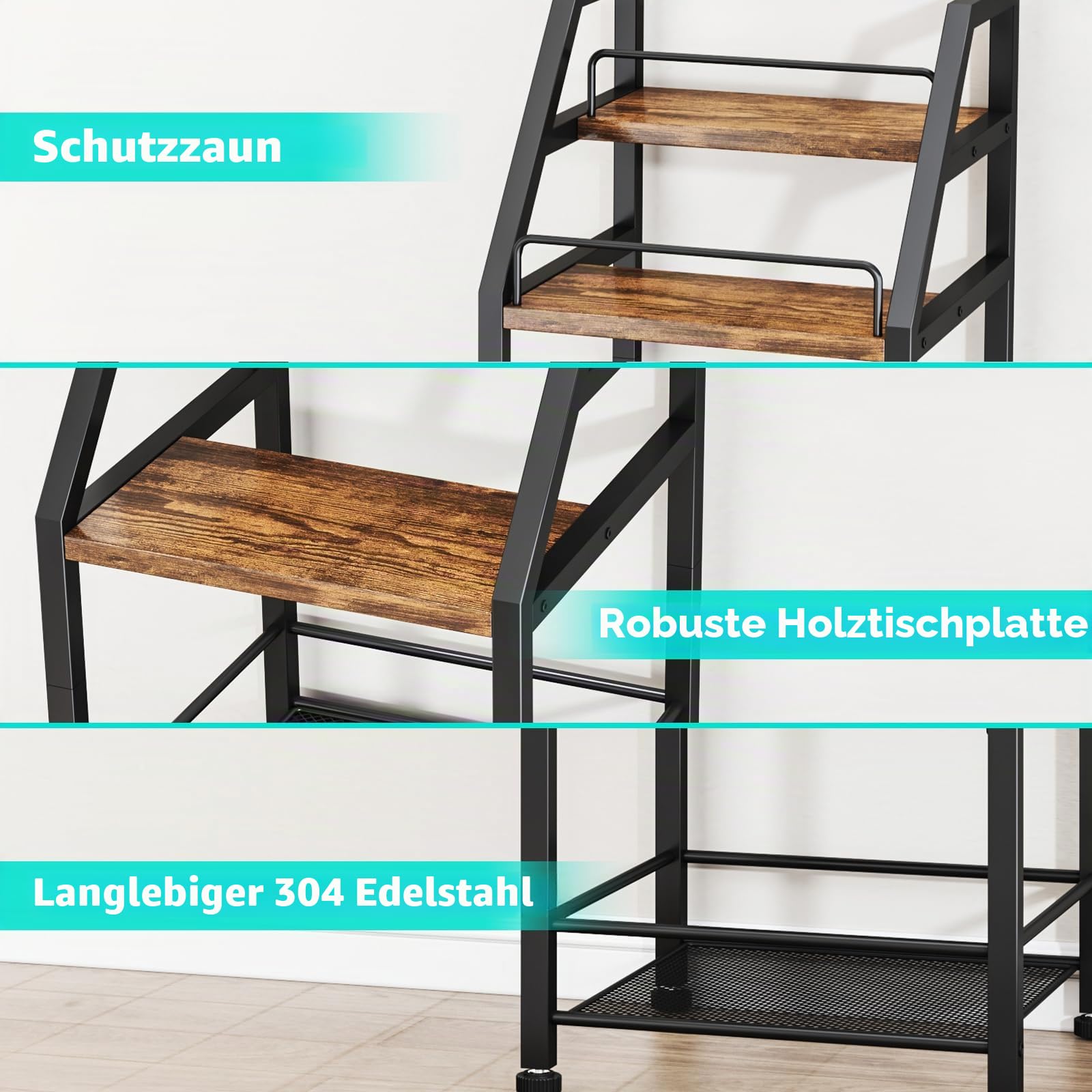 HapiRm Weinregal Freistehend Weinflaschenregal Flaschenregal - 4-stöckiger Stufenlikör Flaschenständer für Zuhause mit Stoffschublade, Wein & Glas Organizer für Bar, Wohnzimmer, Küche oder Esszimmer