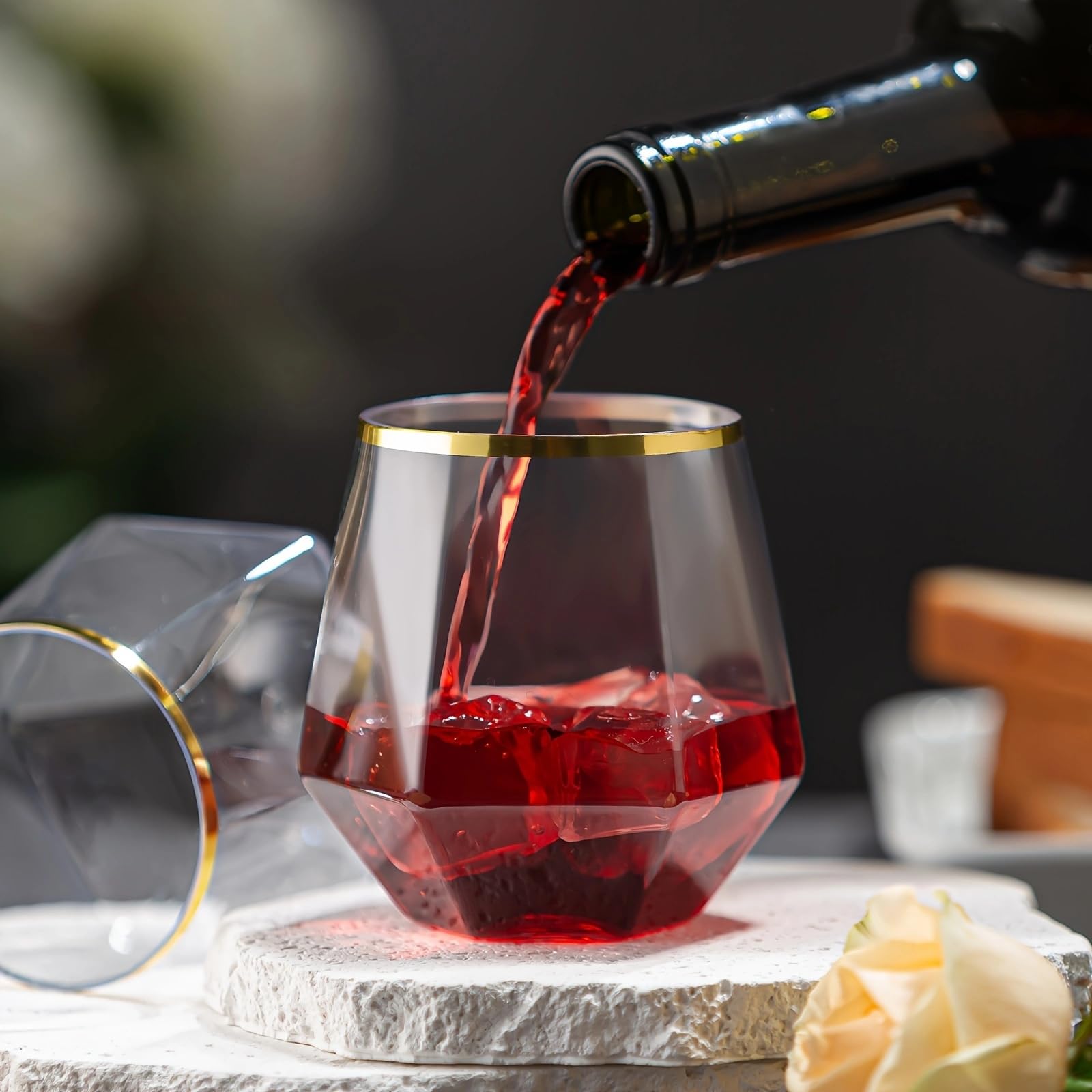 40 Pack Diamond Wine Glasses 12 Oz - Elegant & Unbreakable - Want It All - View #8