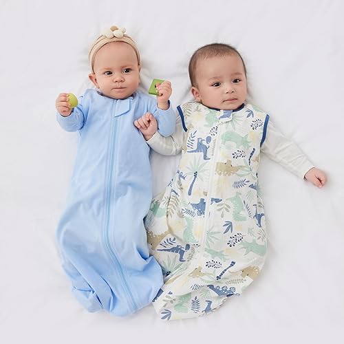 Miniatura 6 de Duomiaomiao TOG 0.5 - Saco de dormir unisex para bebé, 100% algodón natural, saco de dormir con cremallera de 2 vías, 0.5 Tog-tigre