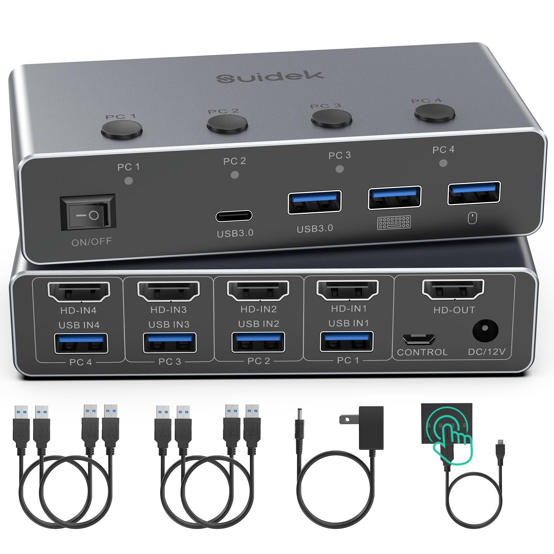 Amazon.com: SUIDEK 8K@60Hz HDMI KVM Switch 4 Computers 1 Monitor-4