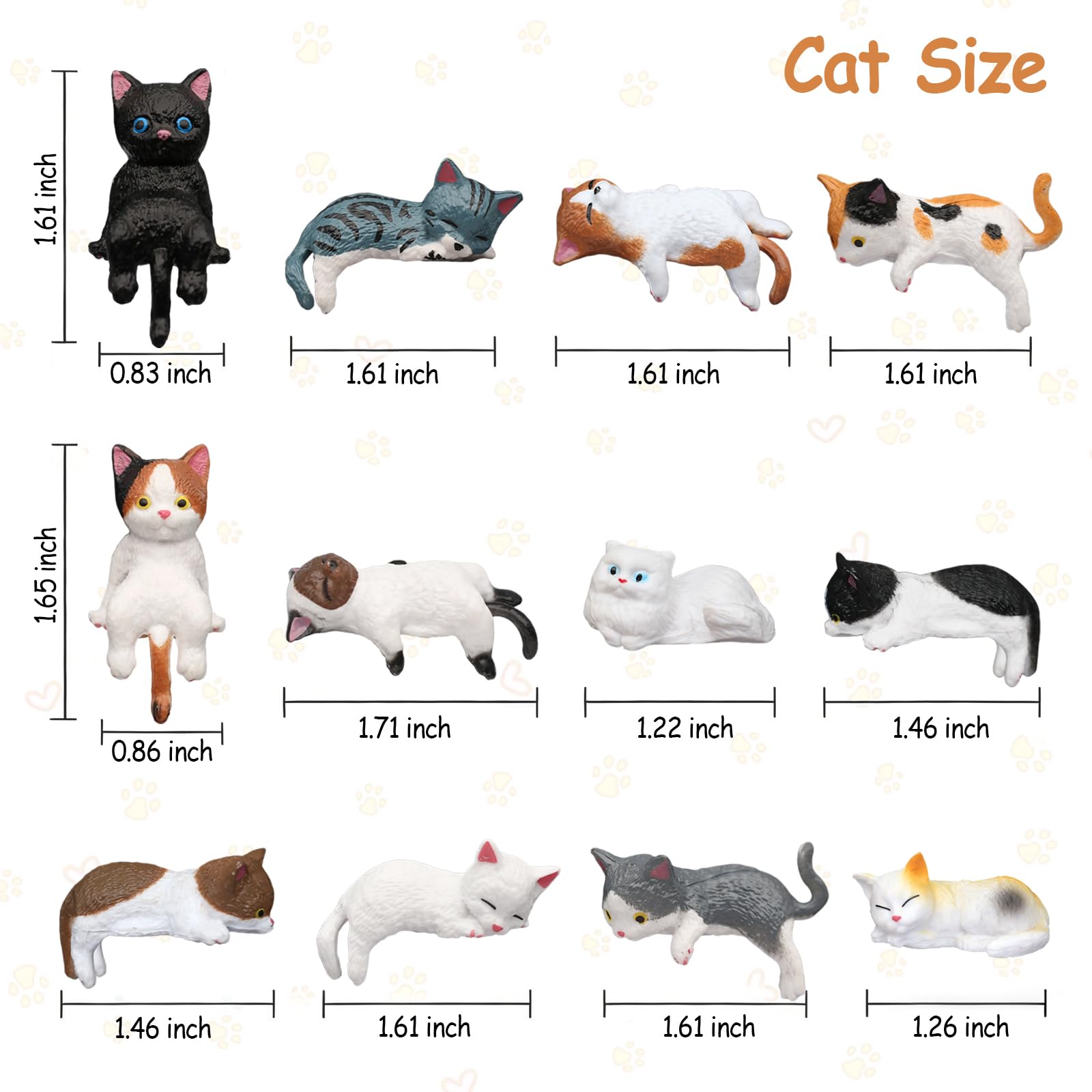 Kiofs 12 Pcs Cat Car Decor Dashboard Accessories, Mini Cat Figurines Cute Car Rear View Mirror Gifts, Funny Computer Monitor Desk Decorations for Women Girl view 3