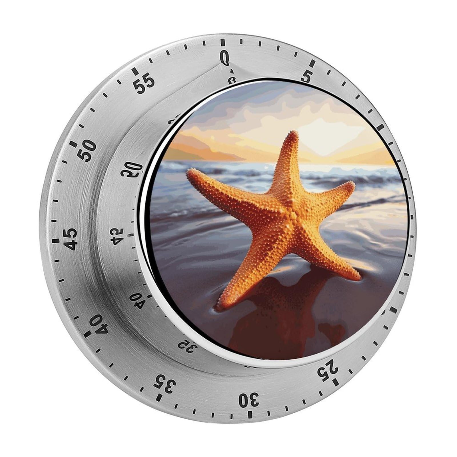 Adfgyerh Style Starfish Timer For Cooking, Kitchen Timer Magnetic No Batteries Required, Mechanical Timer With Loud Alarm, For Fitness Baking Exercise Oven