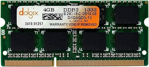 DOLGIX 4 GB DDR3 PC3-10600 1333MHz Sodimm Laptop RAM Memoria 204-Pin Notebook Upgrade