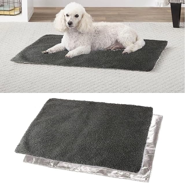ADEPTNA Large Self Heating Pet Bed Super Soft Comfortable For Cats Kittens Dogs Puppy Animal Pet- Quality Thermal Performance - Super Sheepskin Style (MEDIUM ( 64 x 49cm ))