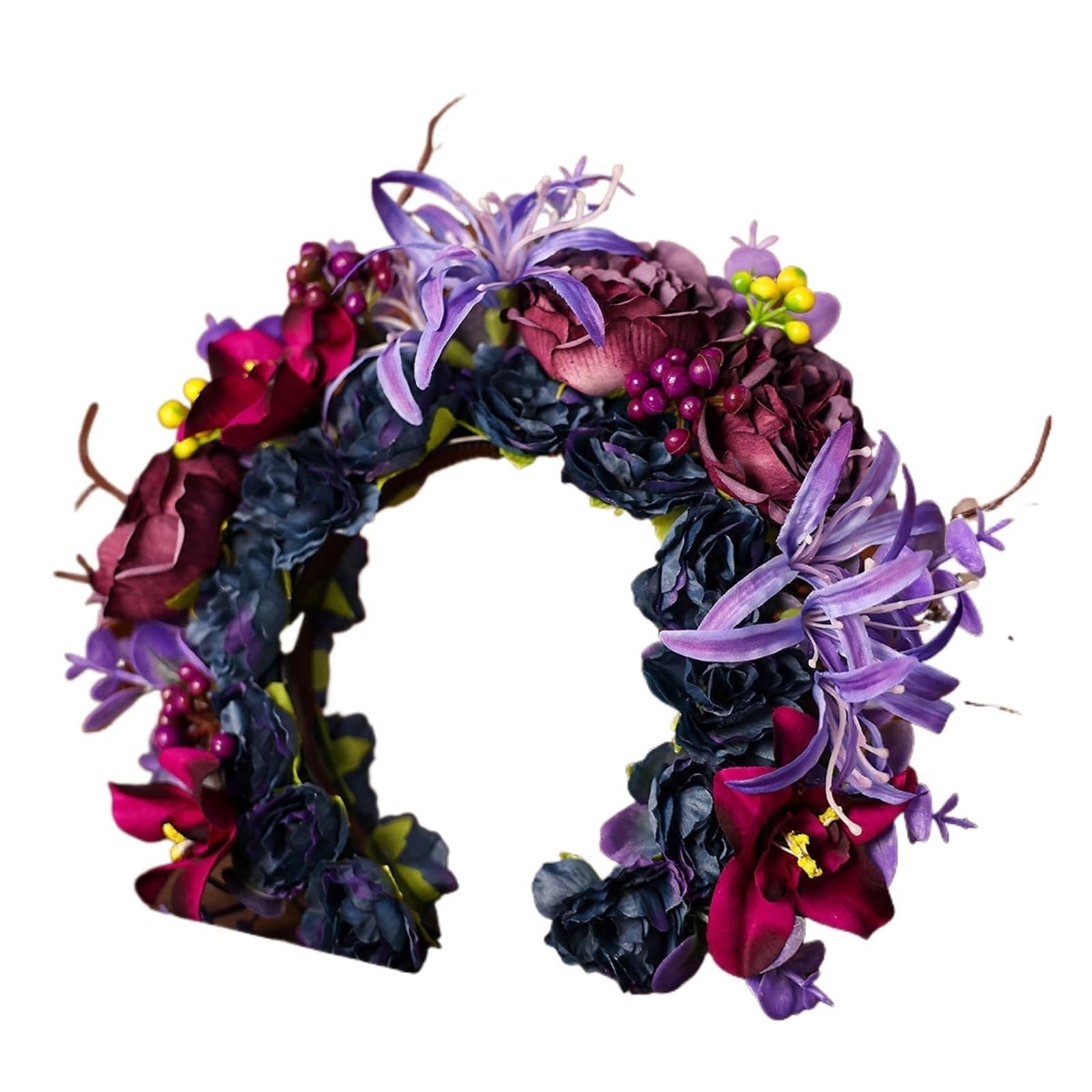 Corona di Fiori per Capelli Fiore a forcina Viola Stile Principessa, Fascia a Fiore a forcina da Donna, Fascia for Foto in Stile Antico(Color3)
