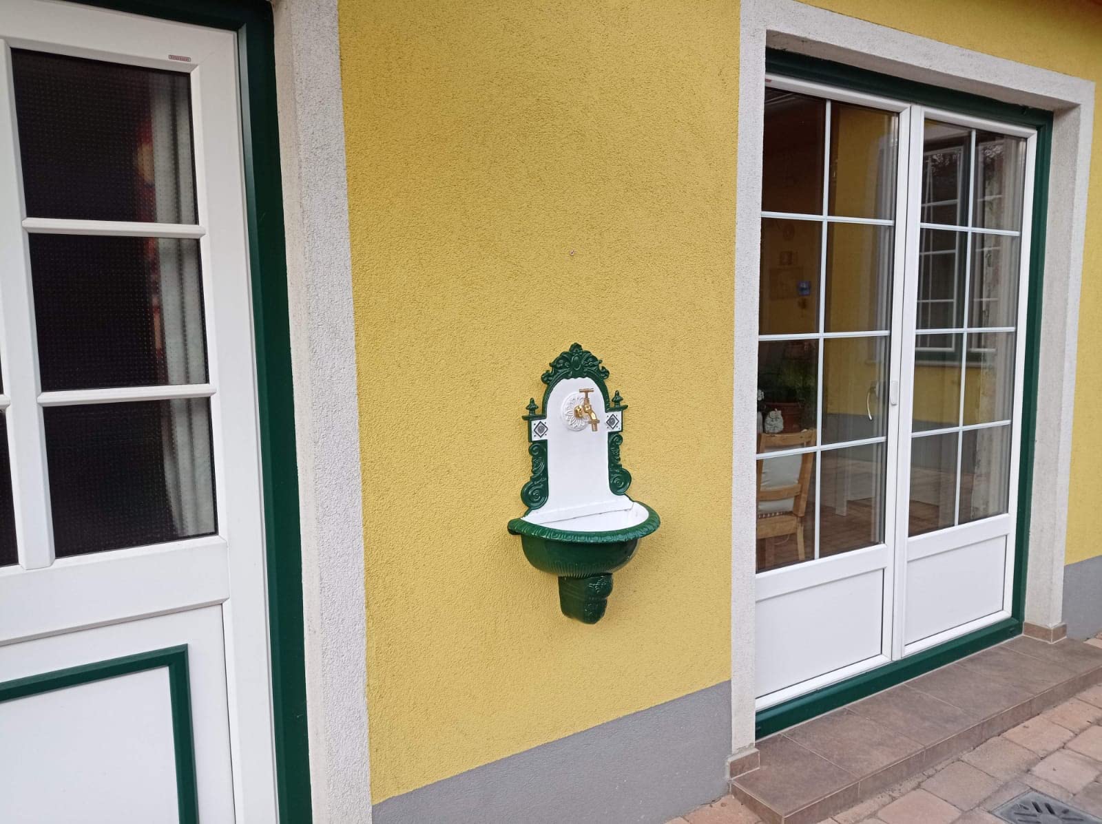 aubaho Nostalgia lavandino Fontana Fontana a Muro 71,5cm Alu Giardino Fontana Giardino