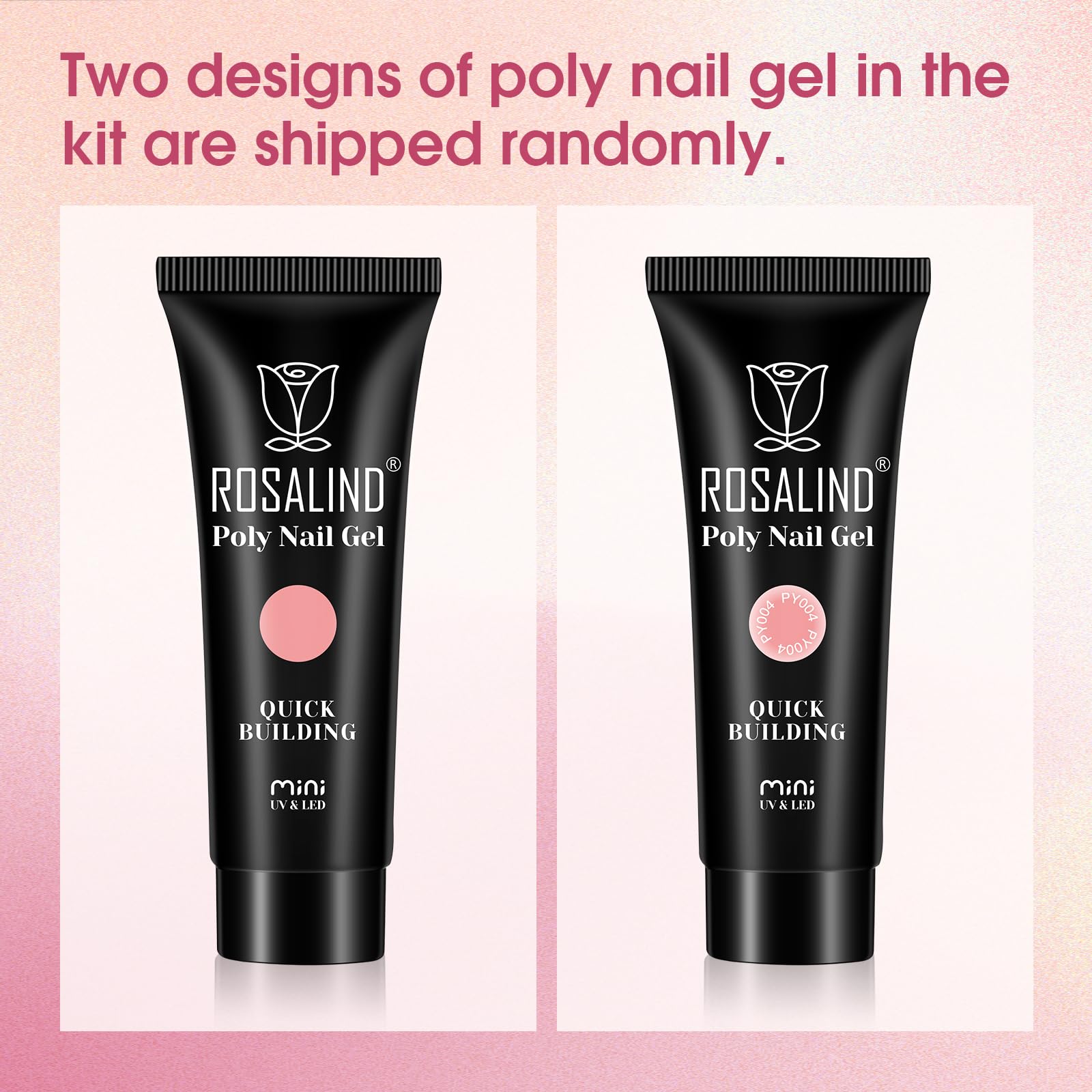 ROSALIND Kit Ongle Gel UV Complet avec 48W Lampe, 20 Couleurs Gel Construction Ongle UV Tube Lot Ongle Gel Kit Complet Rose Transparent Manicure Kit avec Base et Top Coat, Slip Solution