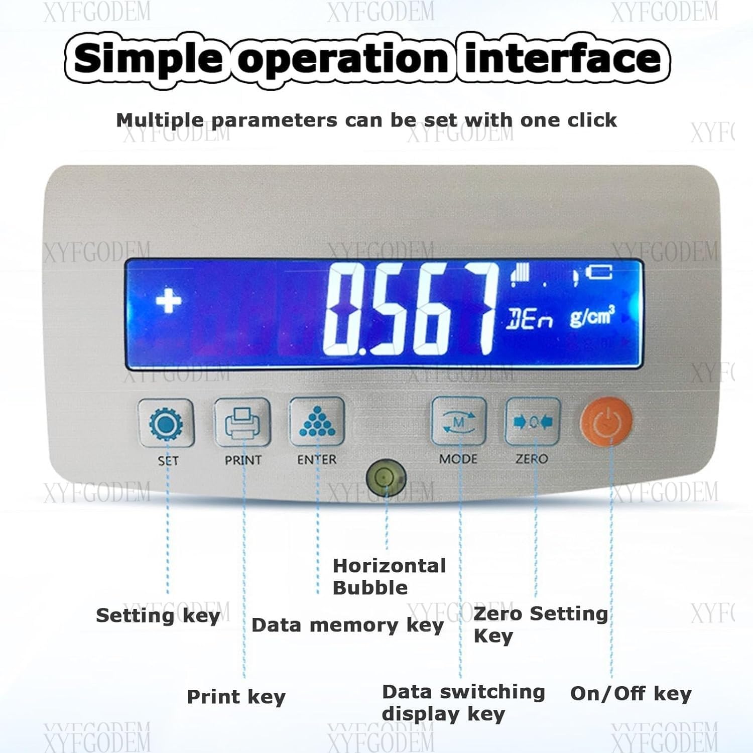 Densímetro Electrónico de Alta Precisión para Goma, Plástico, Metal – Medidor Densidad Sólida con Pantalla RS-232 y Compensación Temperatura, Ideal para Laboratorio Control Calidad