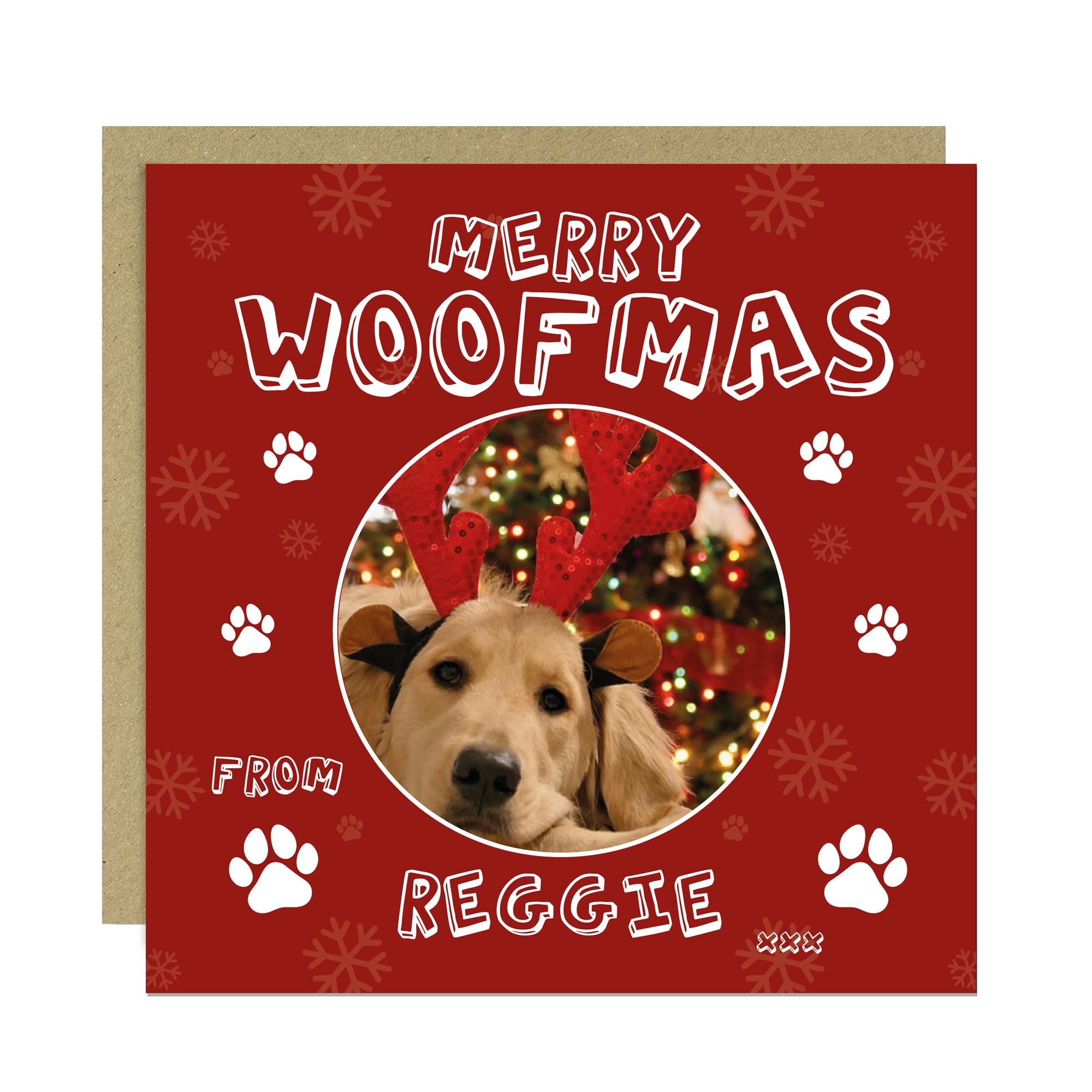 RED OCEAN Funny Christmas Card From Dog Puppy MERRY WOOFMAS Card For Mum Dad Daughter Son Family Funny Christmas For Dog Owner Lover Cards
