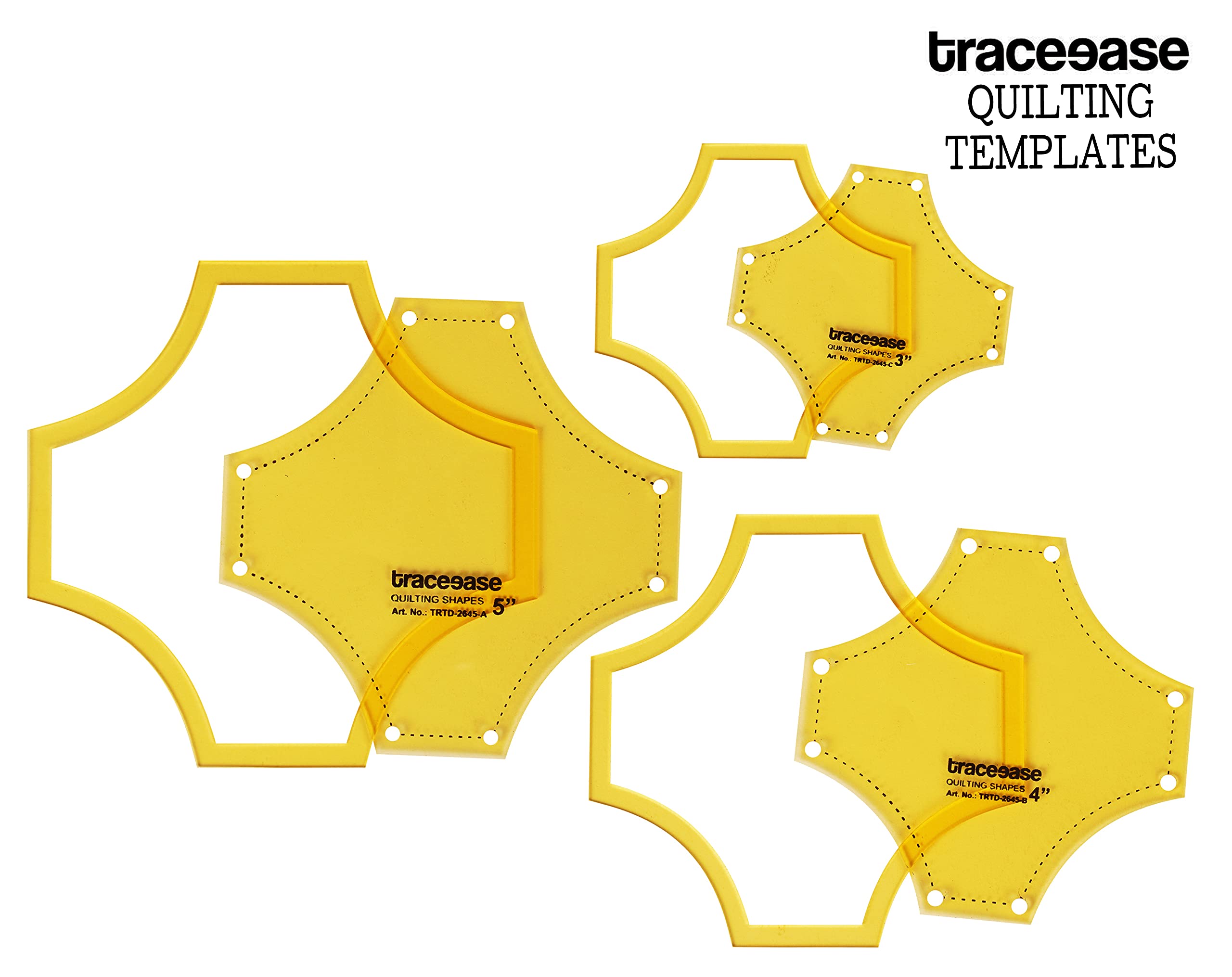 Traceease Herz-Quilt-Schablonen Set – 3 Stück In 3, 4 & 5 Zoll, Aus Transparentem Kunststoff