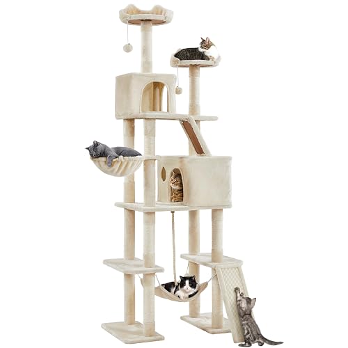 Yaheetech Rascador para Gatos 209 cm Torre Escalado Grande Beige