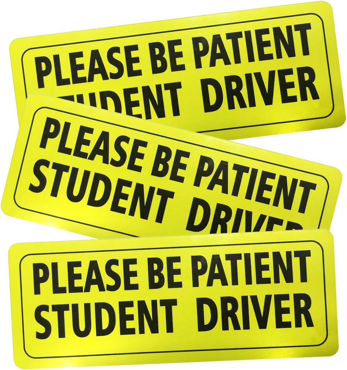 Yacoto 3 Pack Student Driver Stickers Magnet Car Safety Signs - Car Vehicle Reflective Sign Sticker Bumper for New Driver
