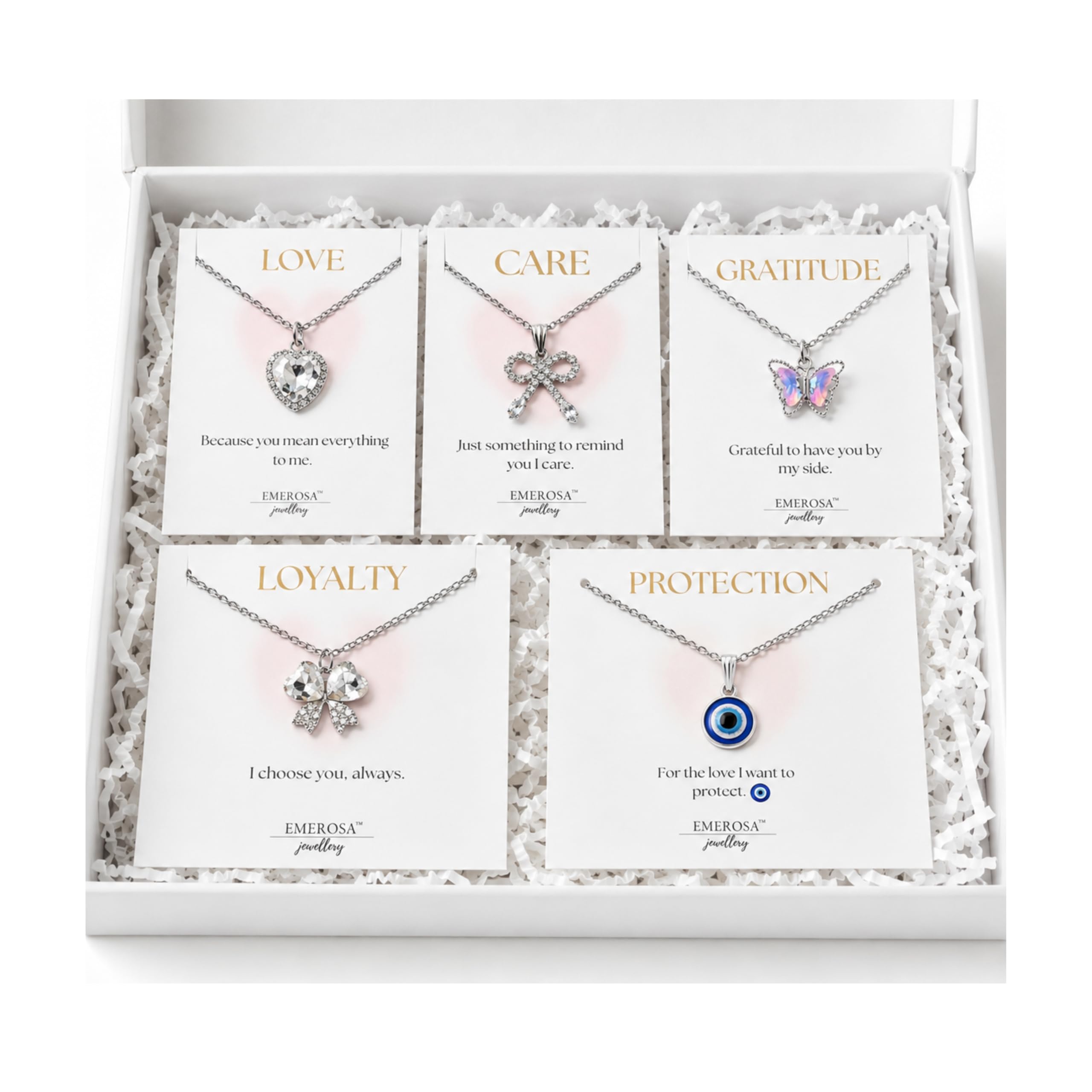 5 Pcs Necklace Combo for Women | Love Care Protection Gratitude Loyalty Pendant Chains | Stylish Trendy Alloy Jewellery Set for Women & Girls | Gift for Birthday, Anniversary & Valentine (CN-4)-image-48