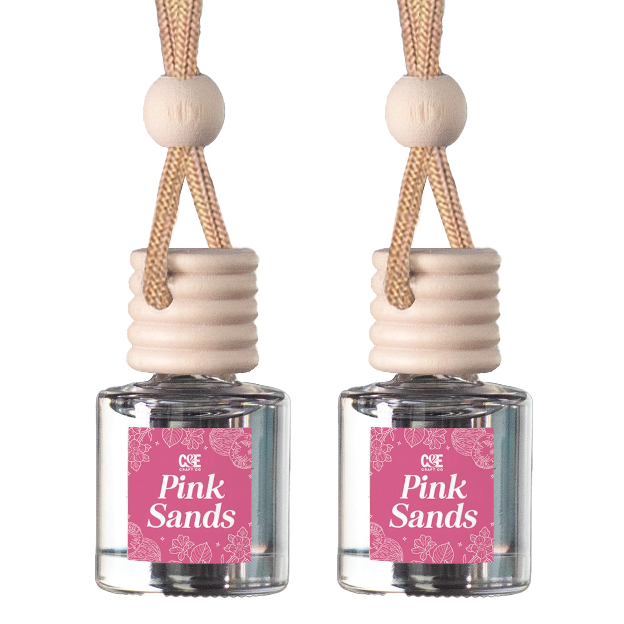 CANDE Craft Auto Luft Hängende Duftöl Diffuser, Auto Lufterfrischer Diffusor für ätherische Öle, Düfte Duft Aromatherapie Automobile Diffusor, Langlebig (Pink Sands)