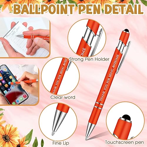 Miniatura 4 de Lincia Juego de 20 bolígrafos de regalo de agradecimiento de agradecimiento, 20 bolígrafos inspiradores, 20 llaveros de acero inoxidable y 20 bolsas