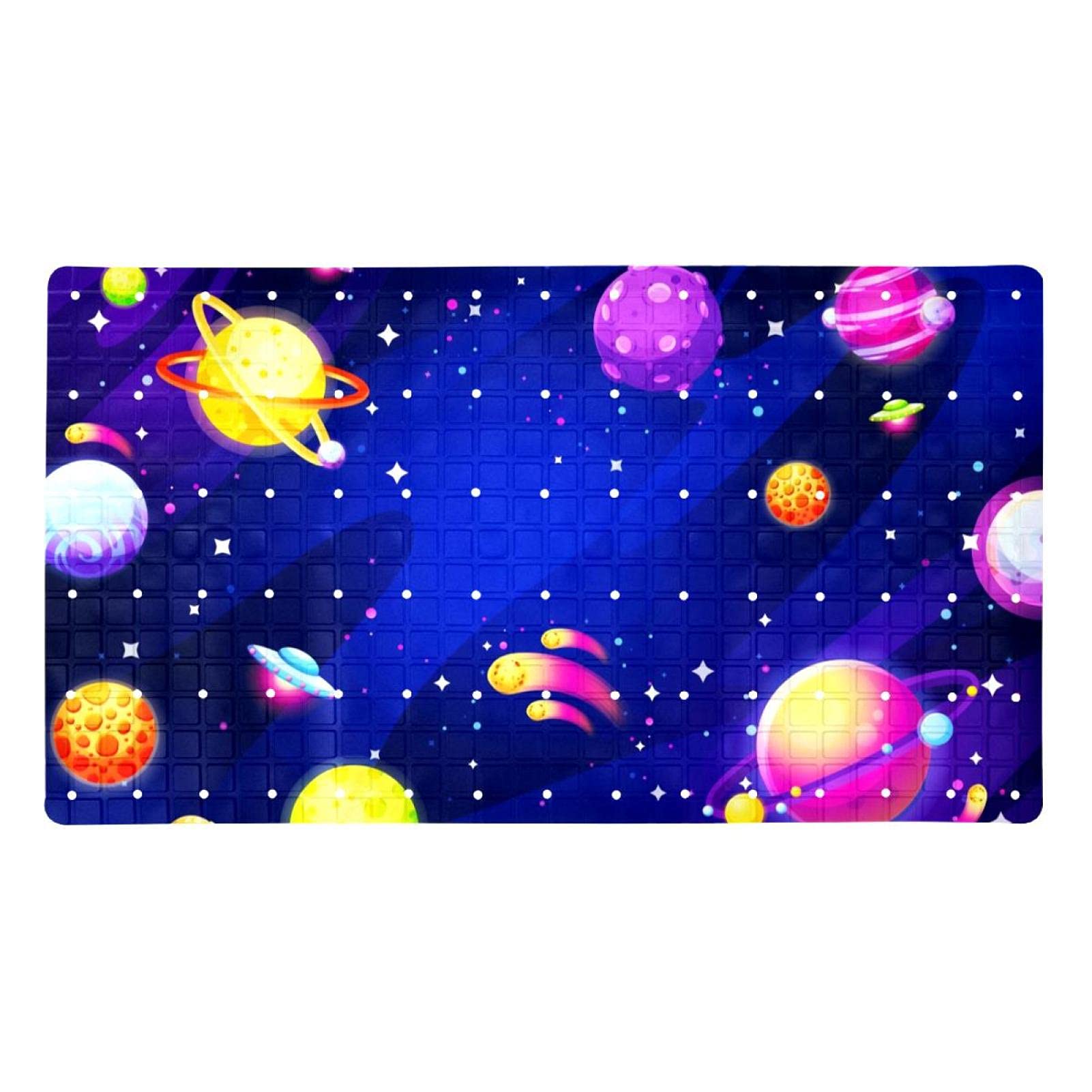 Tapis de bain antidérapant galaxie en PVC lavable 40x70 cm pour douche