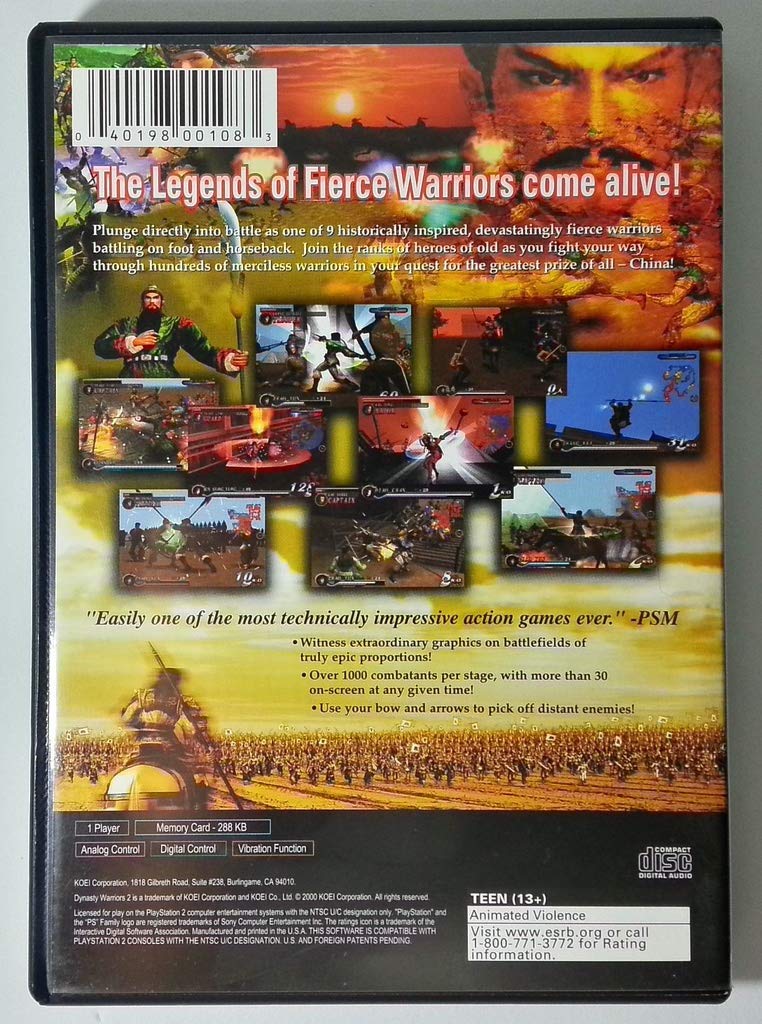 【中古】「非常に良い」Dynasty Warriors / Game Amazon.com: Dynasty Warriors 2 (Renewed) : Video Games