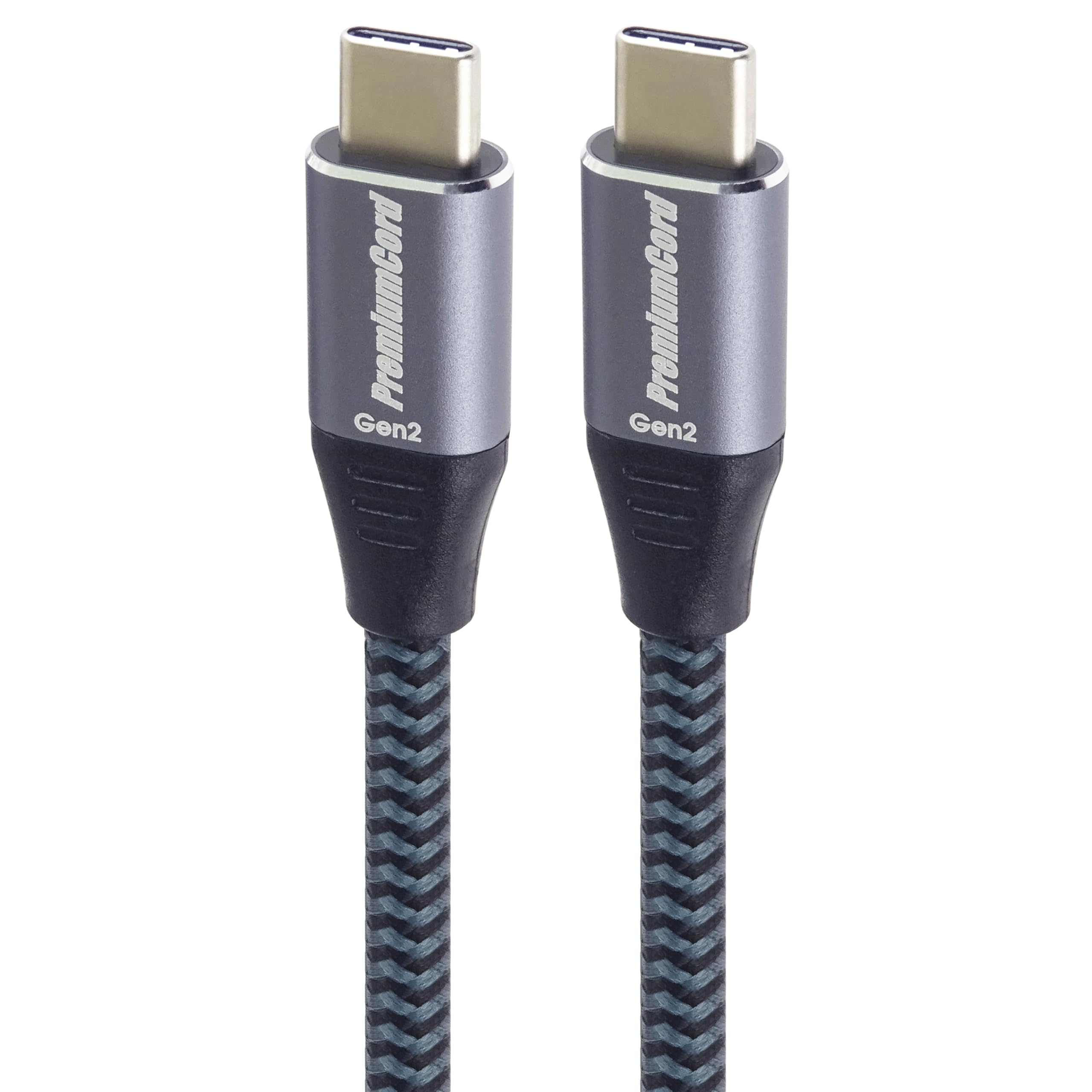 PremiumCord Kabel Połączeniowy USB-C 3.2 Gen 2x2, Kabel do Transmisji Danych SuperSpeed ​​Do 20Gbit/s, Ładowanie do 5A, Moc 100W, Obsługuje PD 3.0 / QC 4.0, USB Wtyk Typu C, Kolor Czarny, Długość 1,5m