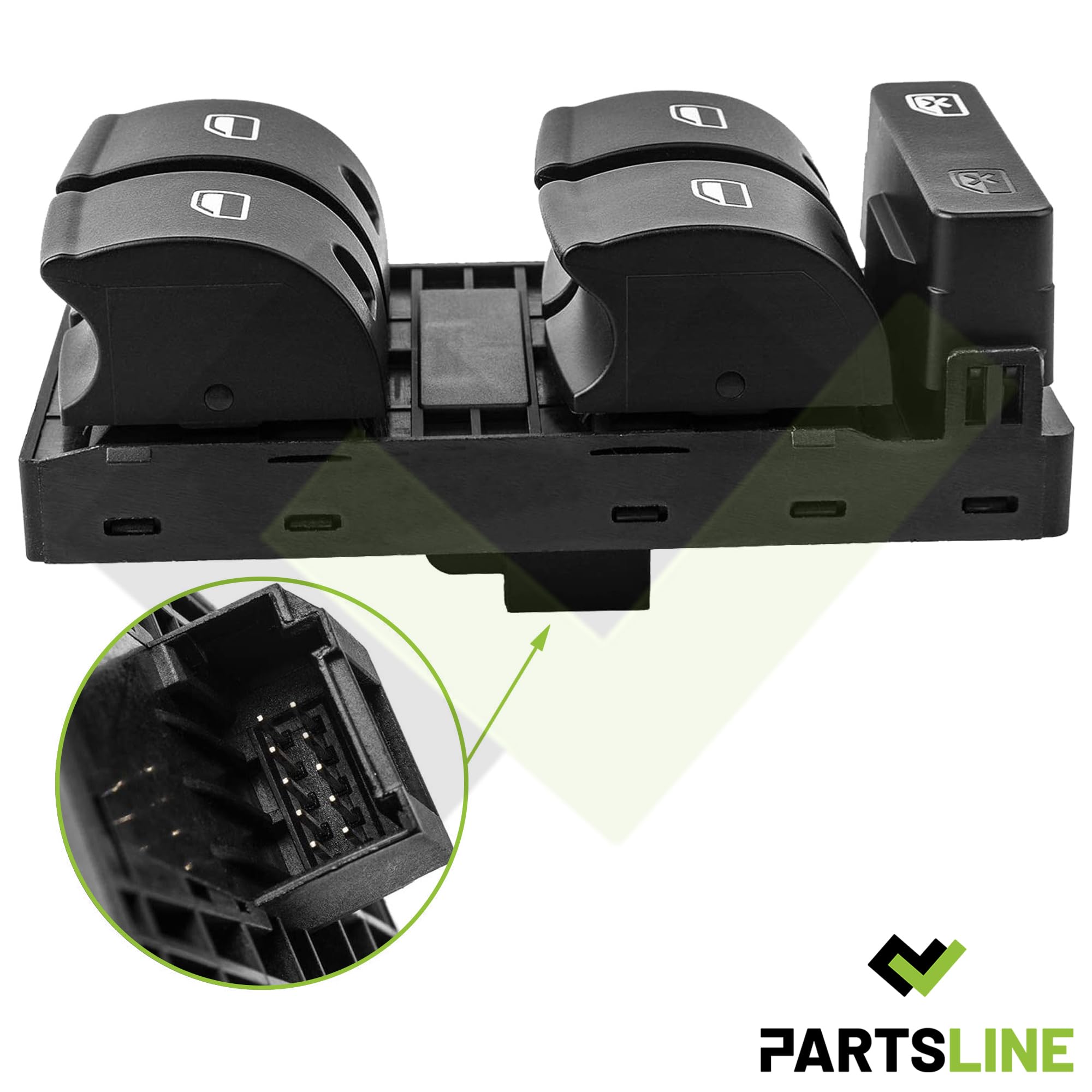 Partsline Platine Bouton de Lève Vitre Électrique Avant Gauche (côté conducteur) compatible avec A4 B6 B7 EXEO - 8E0959851 8E0959851B5PR
