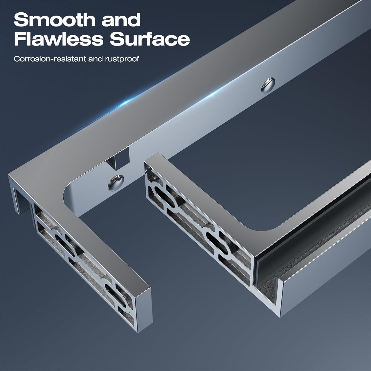 Heavy Duty Fixed Glass Clamp Support Bracket for Frameless Shower Doors,Reliably 304 Stainless Steel Stabilizing Bar for 6-12mm Glass Panels,No-Drill Installation, Polished Chrome