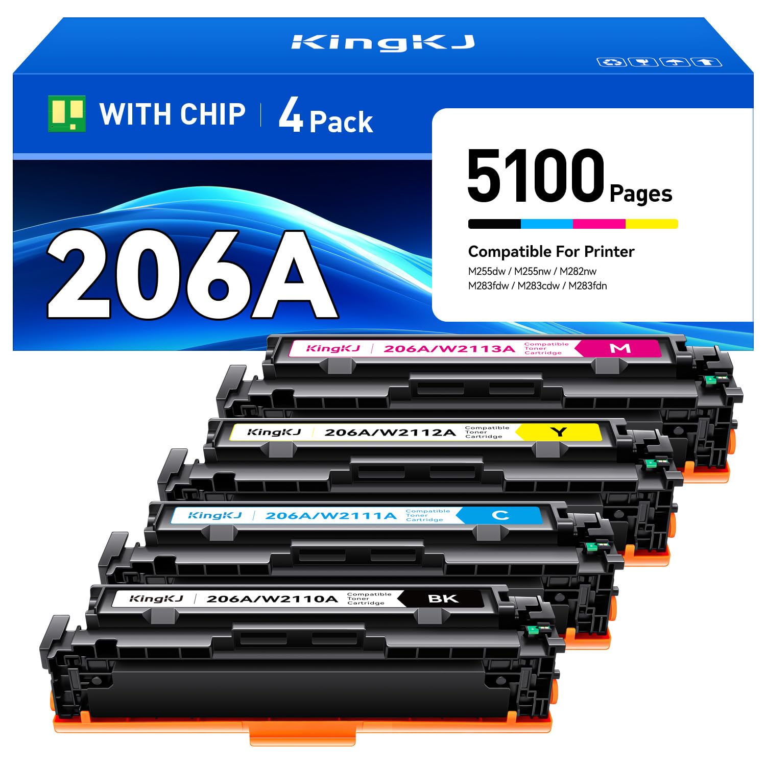 Amazon.com: 206A Toner Cartridges 4 Pack with Chip Compatible for HP ...